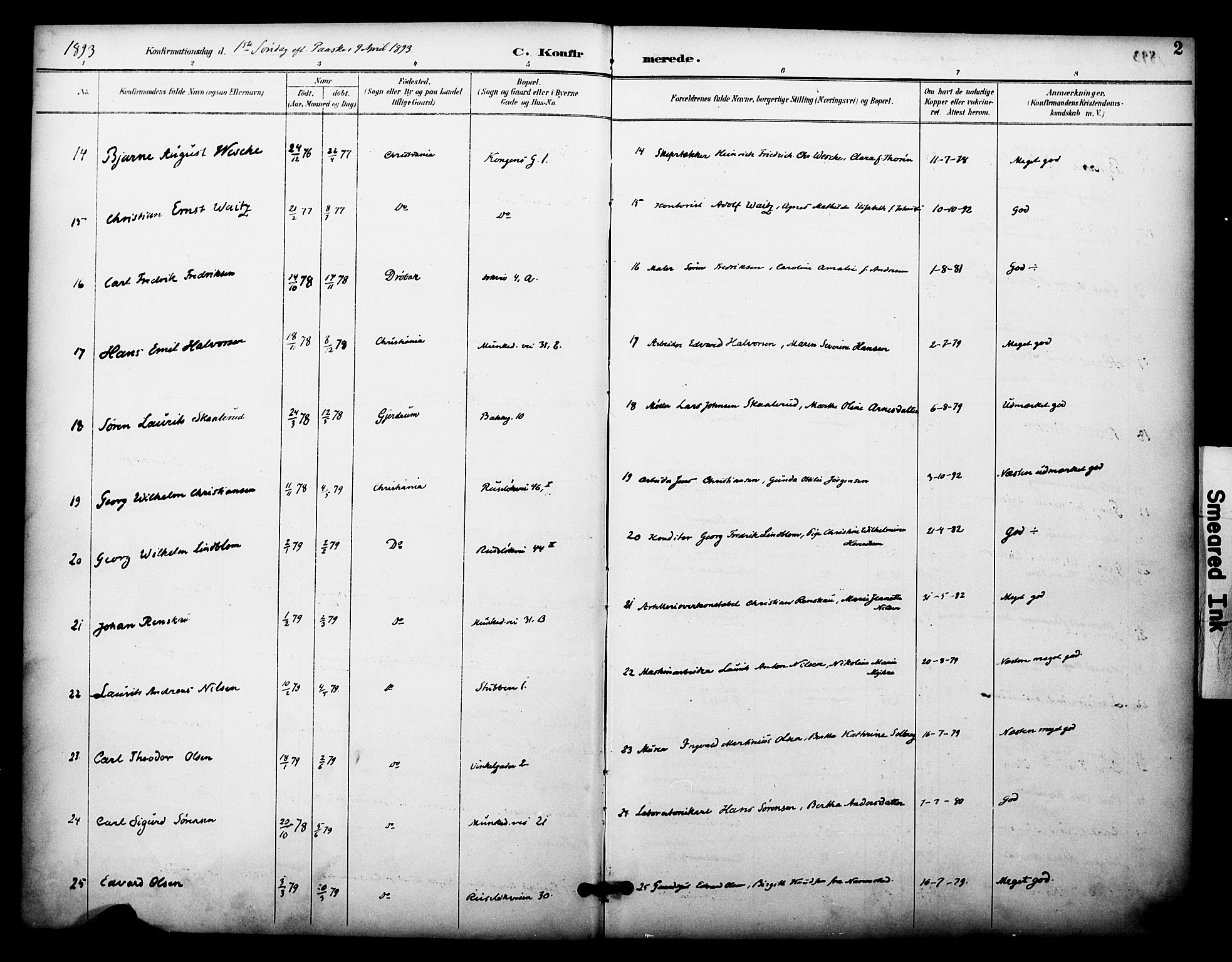 Johannes prestekontor Kirkebøker, SAO/A-10852/F/Fa/L0005: Parish register (official) no. 5, 1893-1907, p. 2