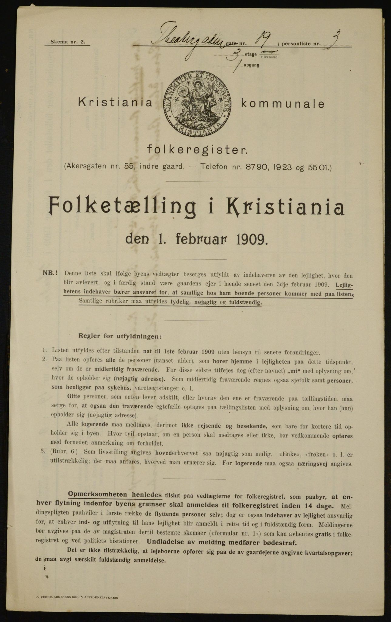 OBA, Municipal Census 1909 for Kristiania, 1909, p. 97250