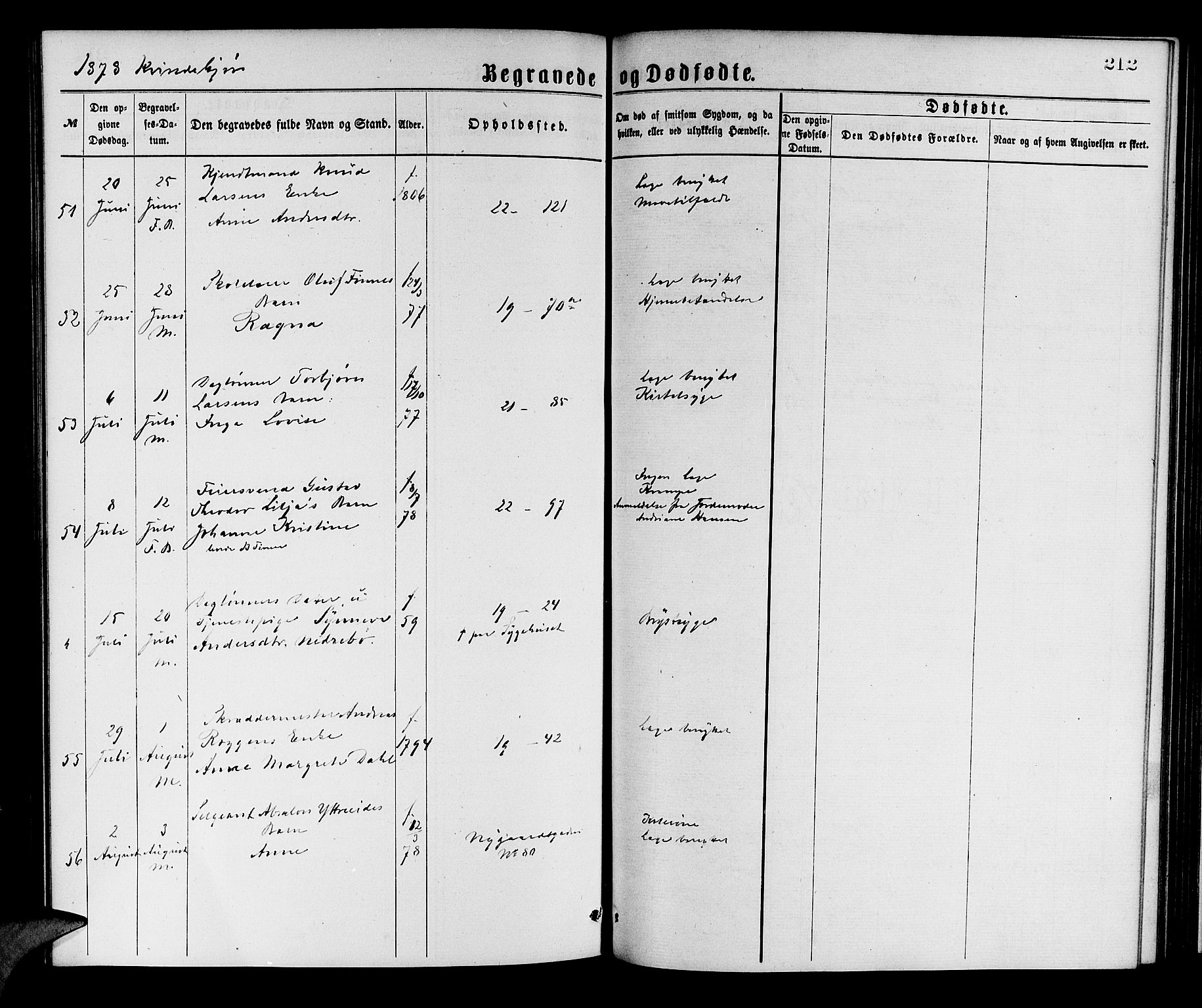 Korskirken sokneprestembete, AV/SAB-A-76101/H/Hab: Parish register (copy) no. E 3, 1871-1883, p. 212