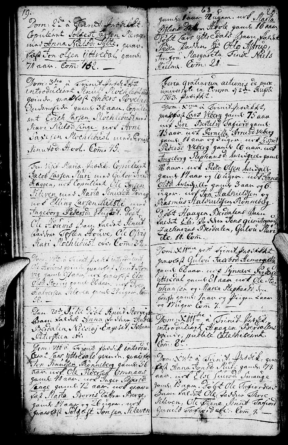 Ministerialprotokoller, klokkerbøker og fødselsregistre - Møre og Romsdal, SAT/A-1454/519/L0243: Parish register (official) no. 519A02, 1760-1770, p. 19-20