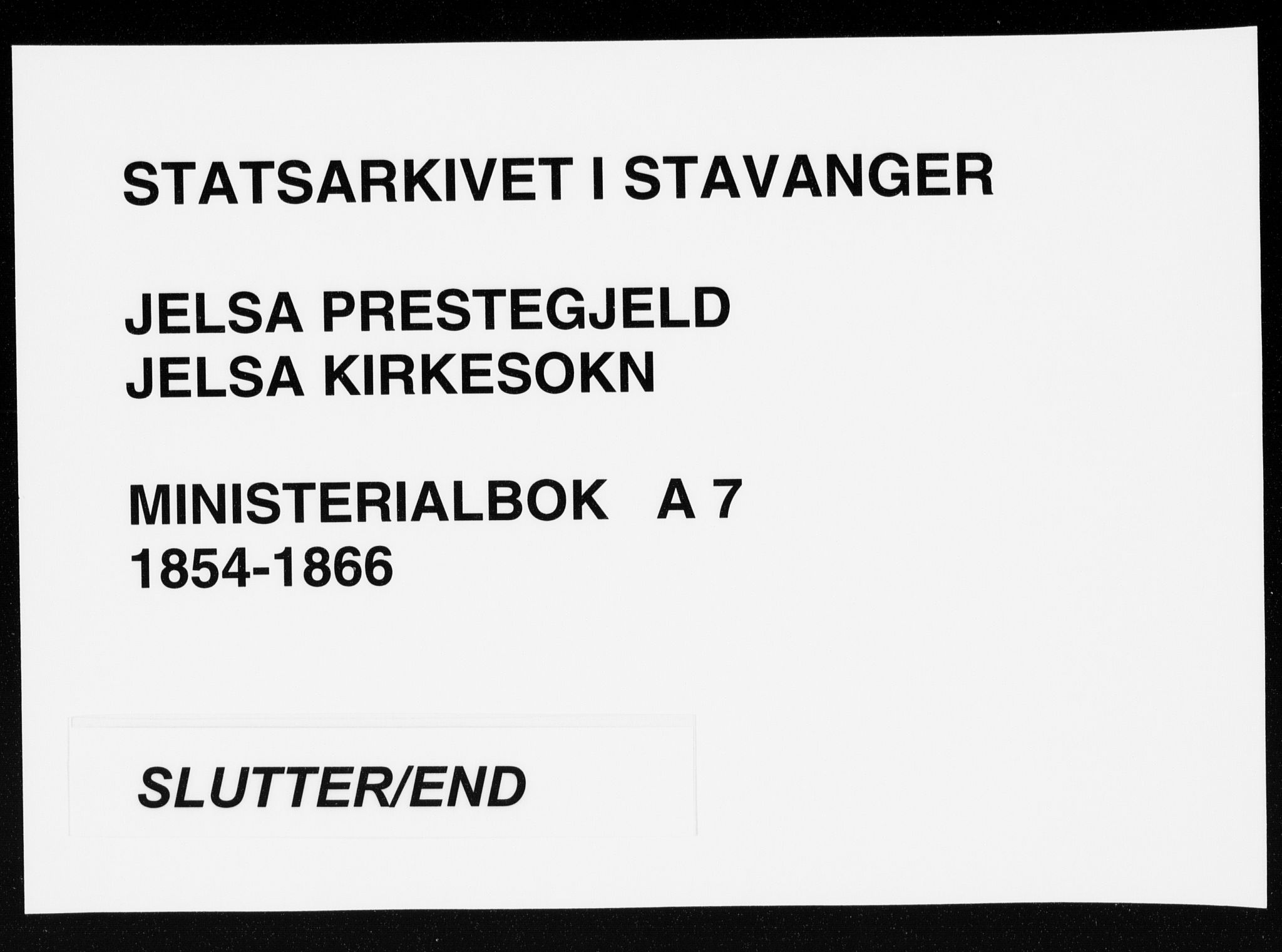 Jelsa sokneprestkontor, AV/SAST-A-101842/01/IV: Parish register (official) no. A 7, 1854-1866