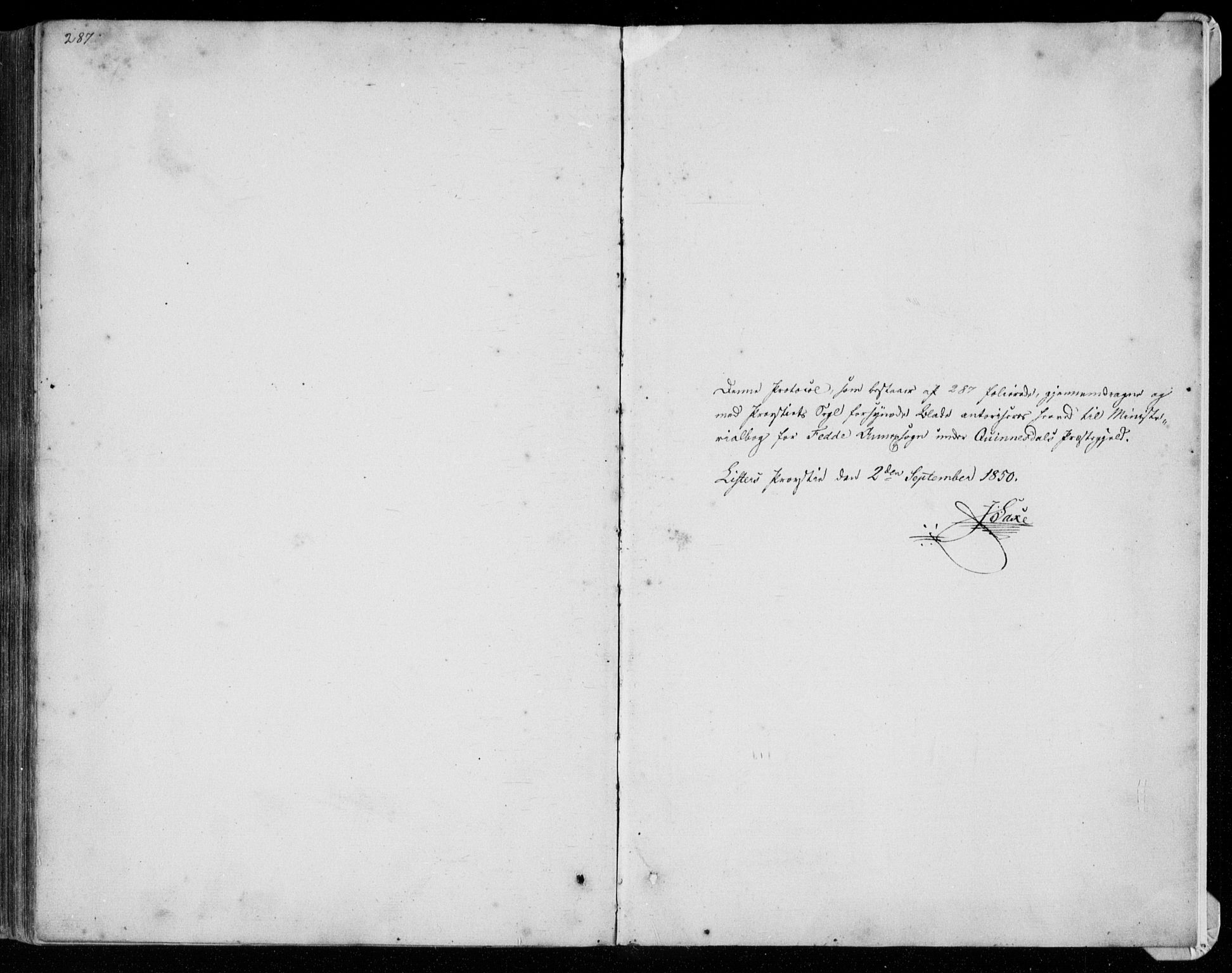 Kvinesdal sokneprestkontor, SAK/1111-0026/F/Fa/Faa/L0002: Parish register (official) no. A 2, 1850-1876, p. 287