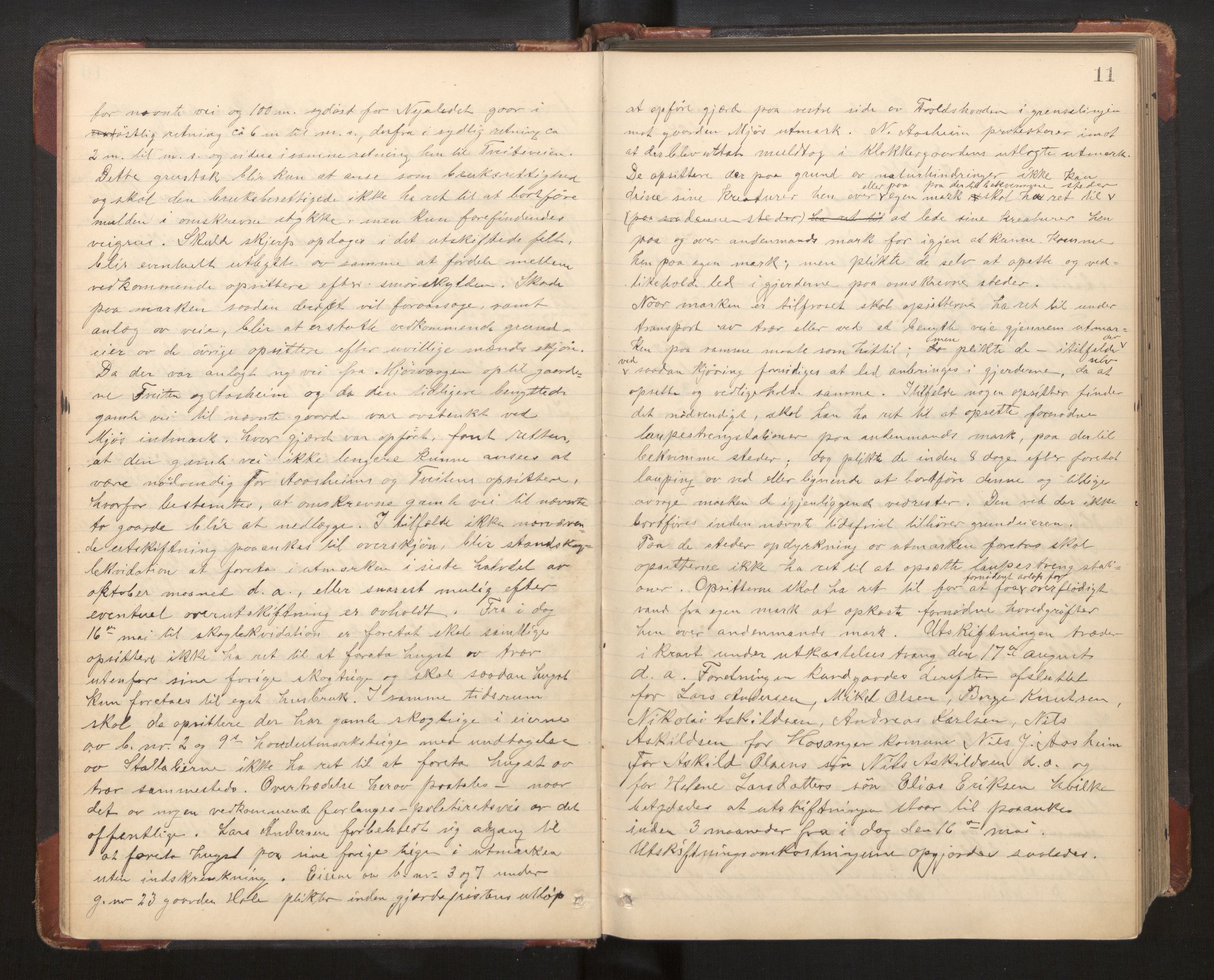 Hordaland jordskiftedøme - II Ytre Nordhordland jordskiftedistrikt, AV/SAB-A-6901/A/Aa/L0012: Forhandlingsprotokoll, 1908-1914, p. 10b-11a