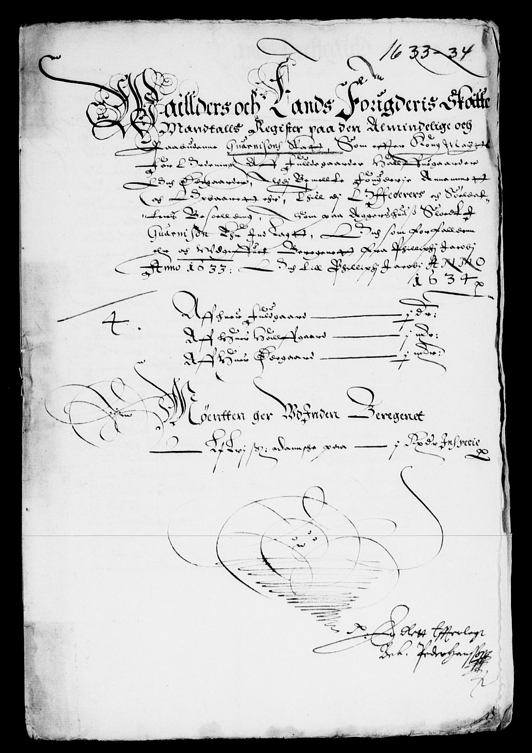 Rentekammeret inntil 1814, Reviderte regnskaper, Lensregnskaper, AV/RA-EA-5023/R/Rb/Rba/L0117: Akershus len, 1632-1634