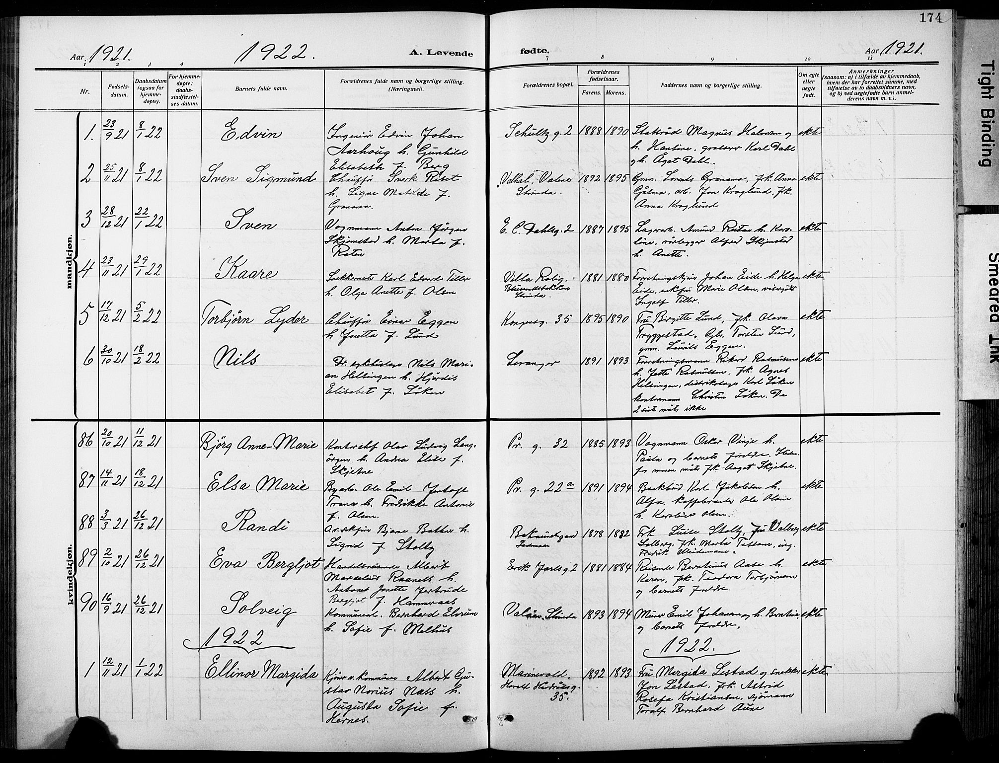 Ministerialprotokoller, klokkerbøker og fødselsregistre - Sør-Trøndelag, SAT/A-1456/601/L0096: Parish register (copy) no. 601C14, 1911-1931, p. 174