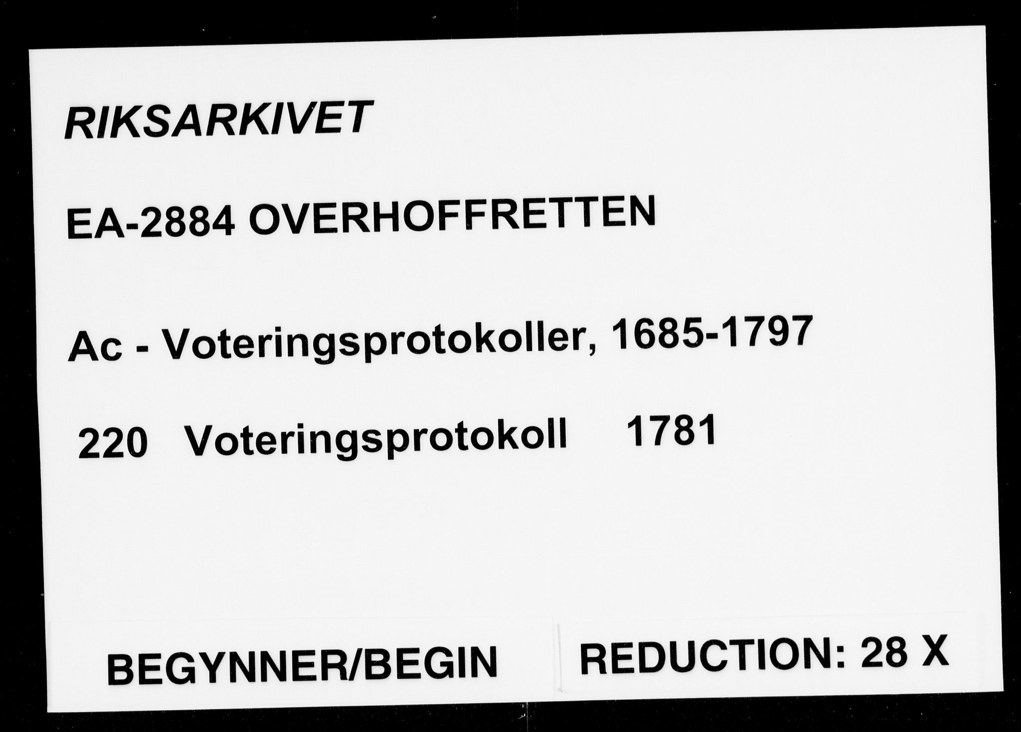 Overhoffretten 1667-1797, AV/RA-EA-2884/Ac/L0220: Voteringsprotokoll, 1781