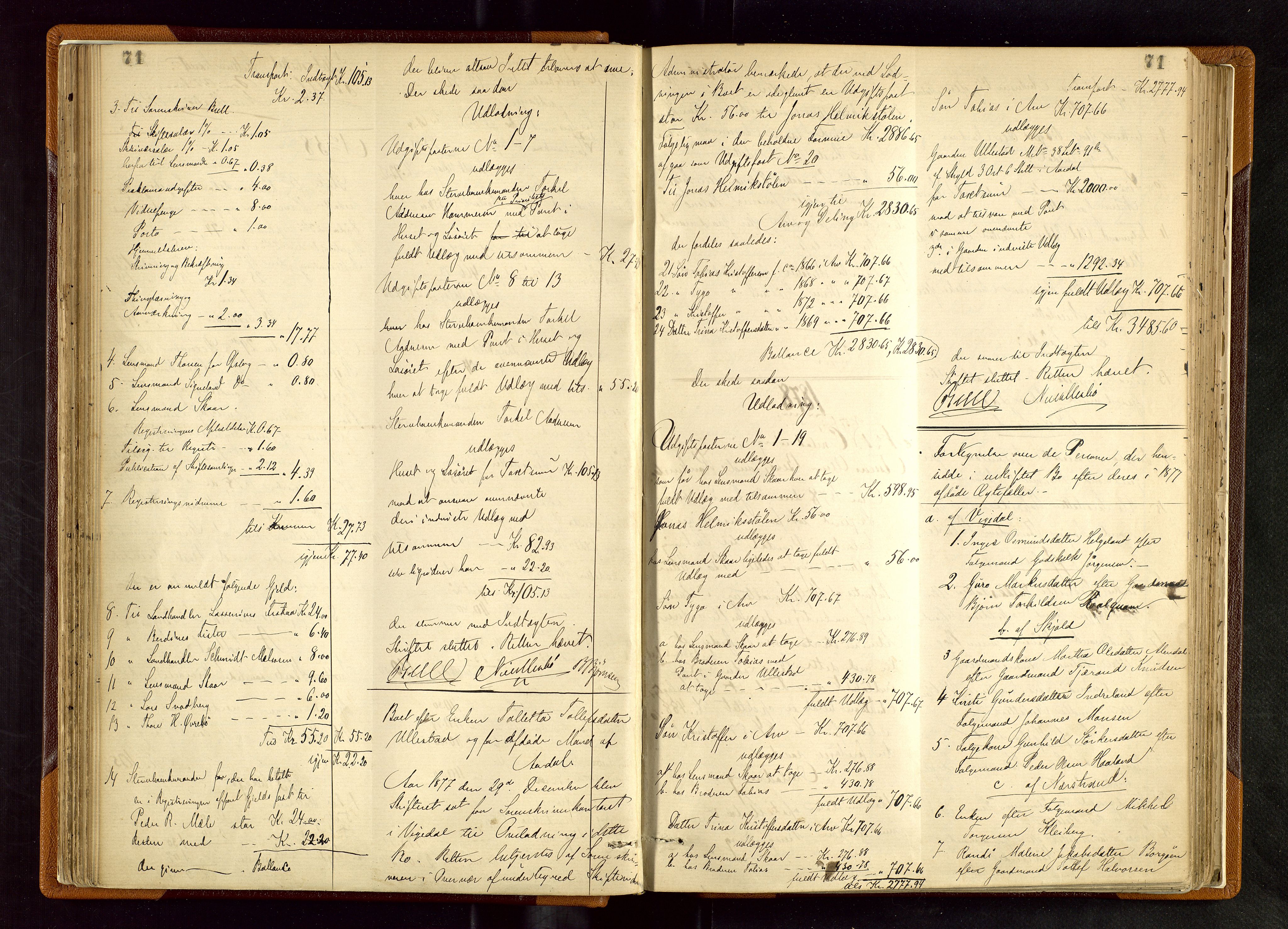 Ryfylke tingrett, AV/SAST-A-100055/001/IV/IVD/L0026: Skifteprotokoll, register i protokollen, 1876-1881, p. 71