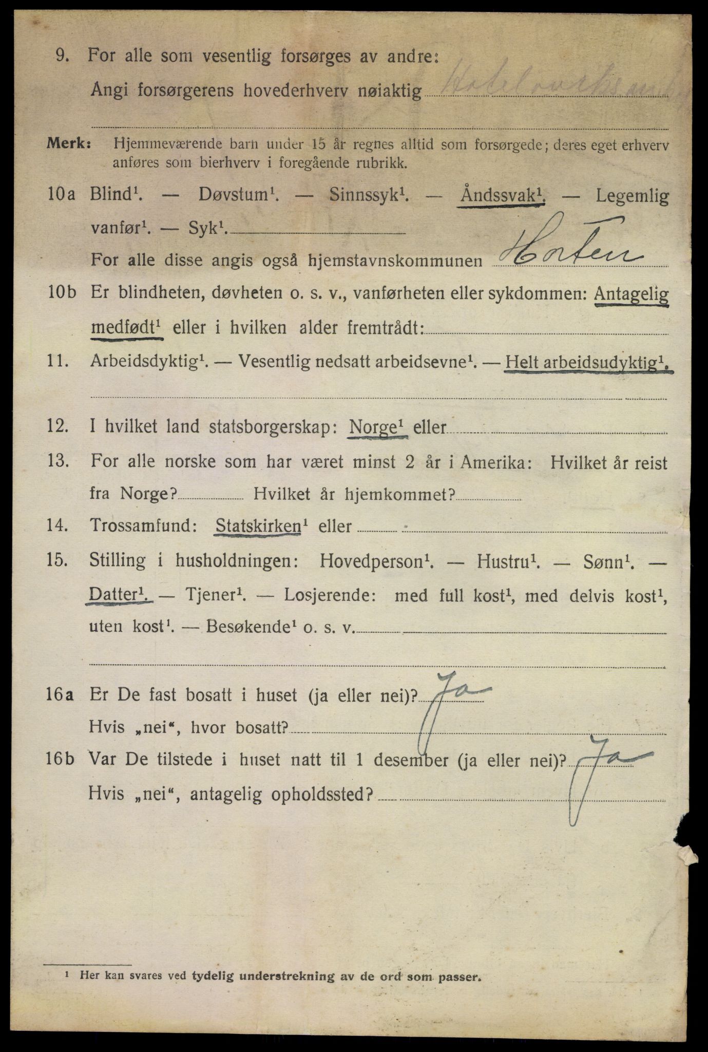 SAKO, 1920 census for Horten, 1920, p. 19306