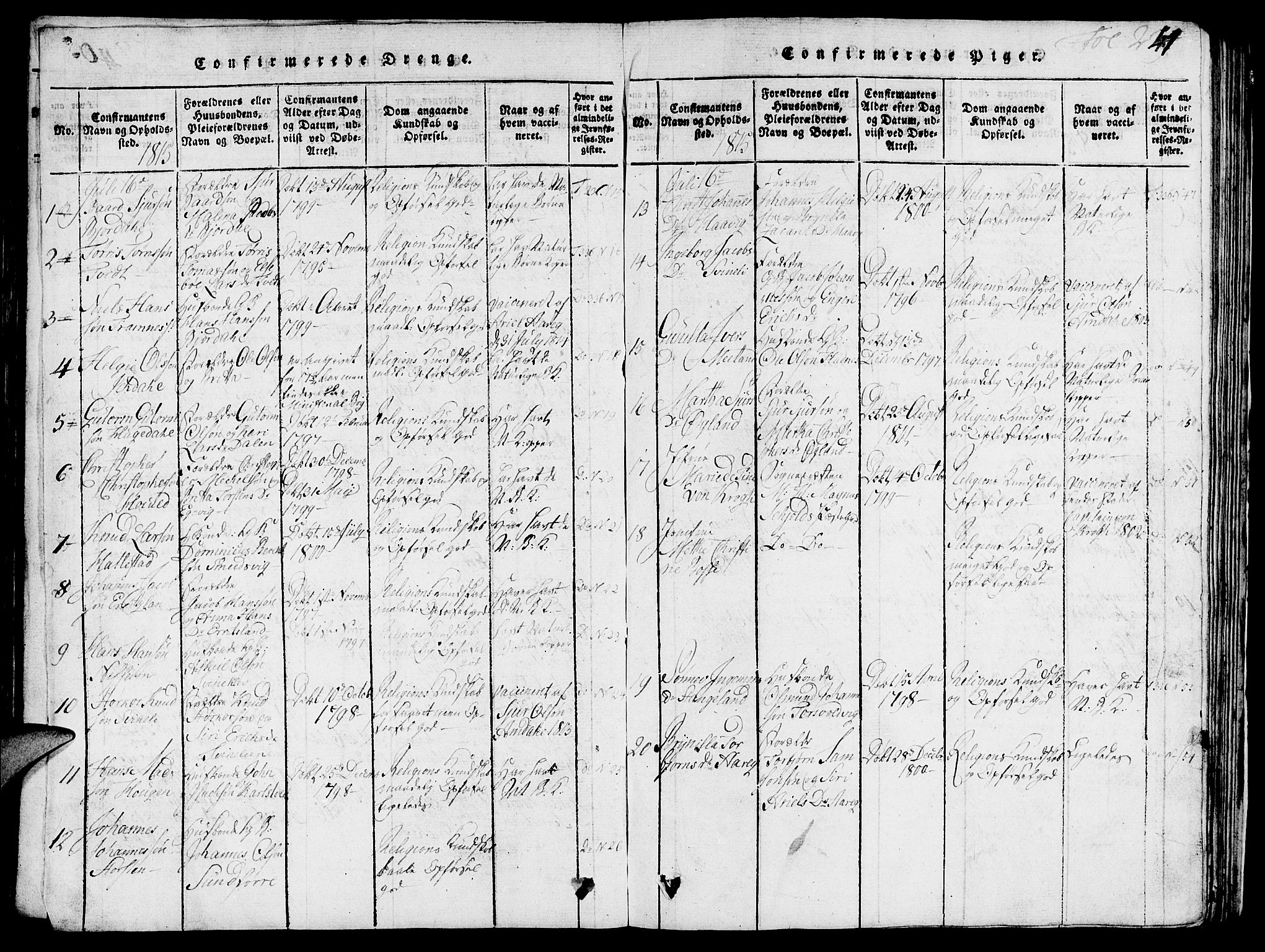 Skjold sokneprestkontor, SAST/A-101847/H/Ha/Hab/L0001: Parish register (copy) no. B 1, 1815-1835, p. 241
