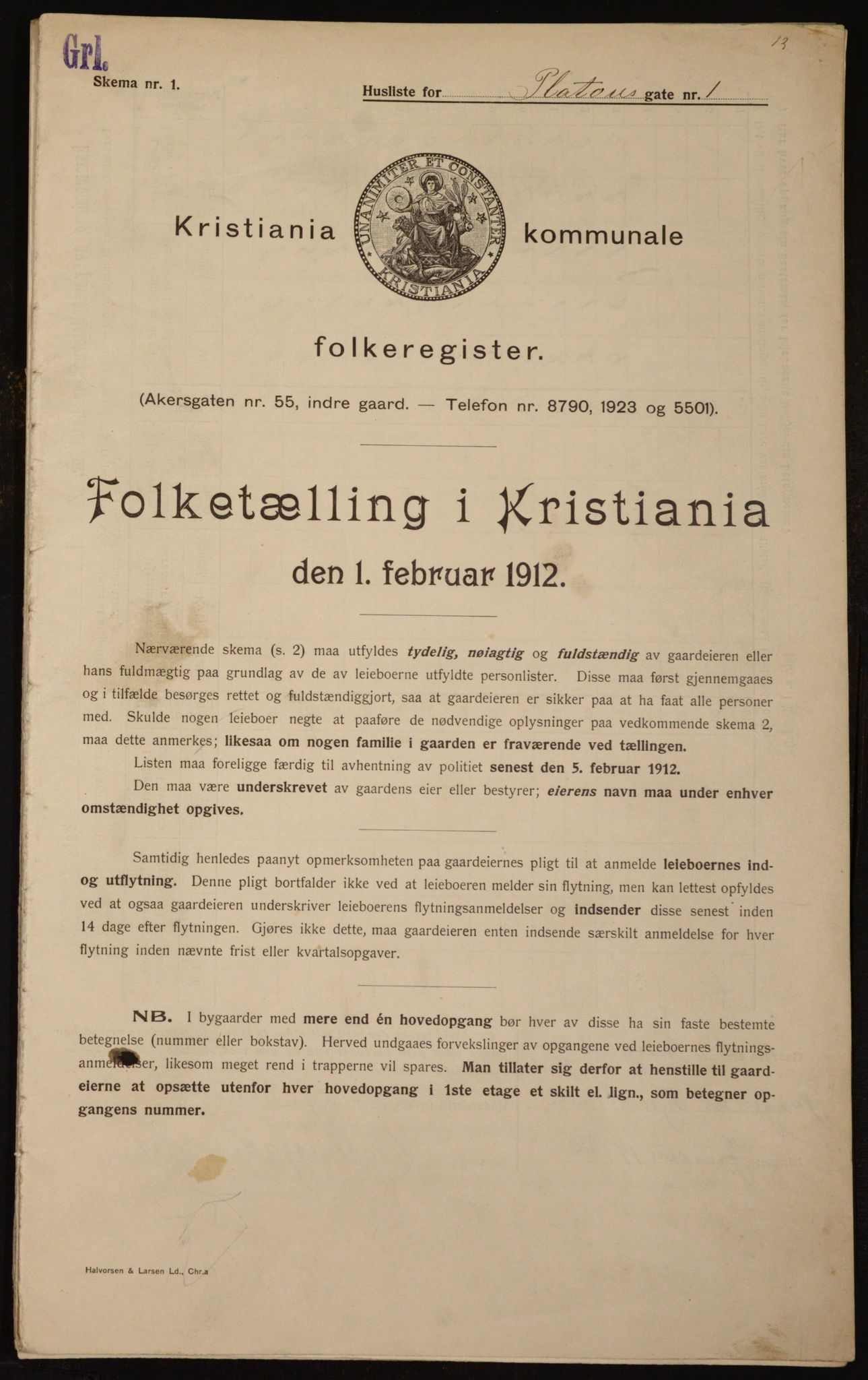 OBA, Municipal Census 1912 for Kristiania, 1912, p. 80730