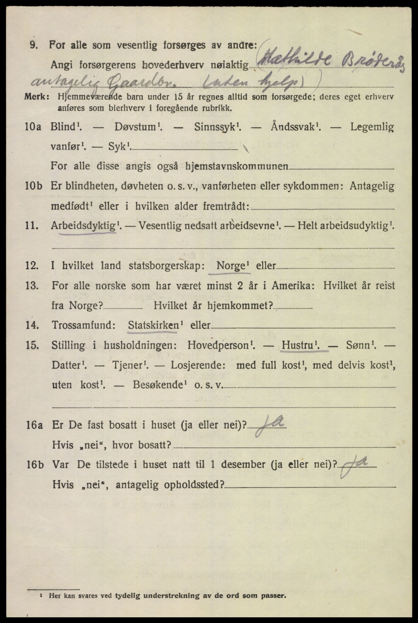 SAK, 1920 census for Lyngdal, 1920, p. 6052