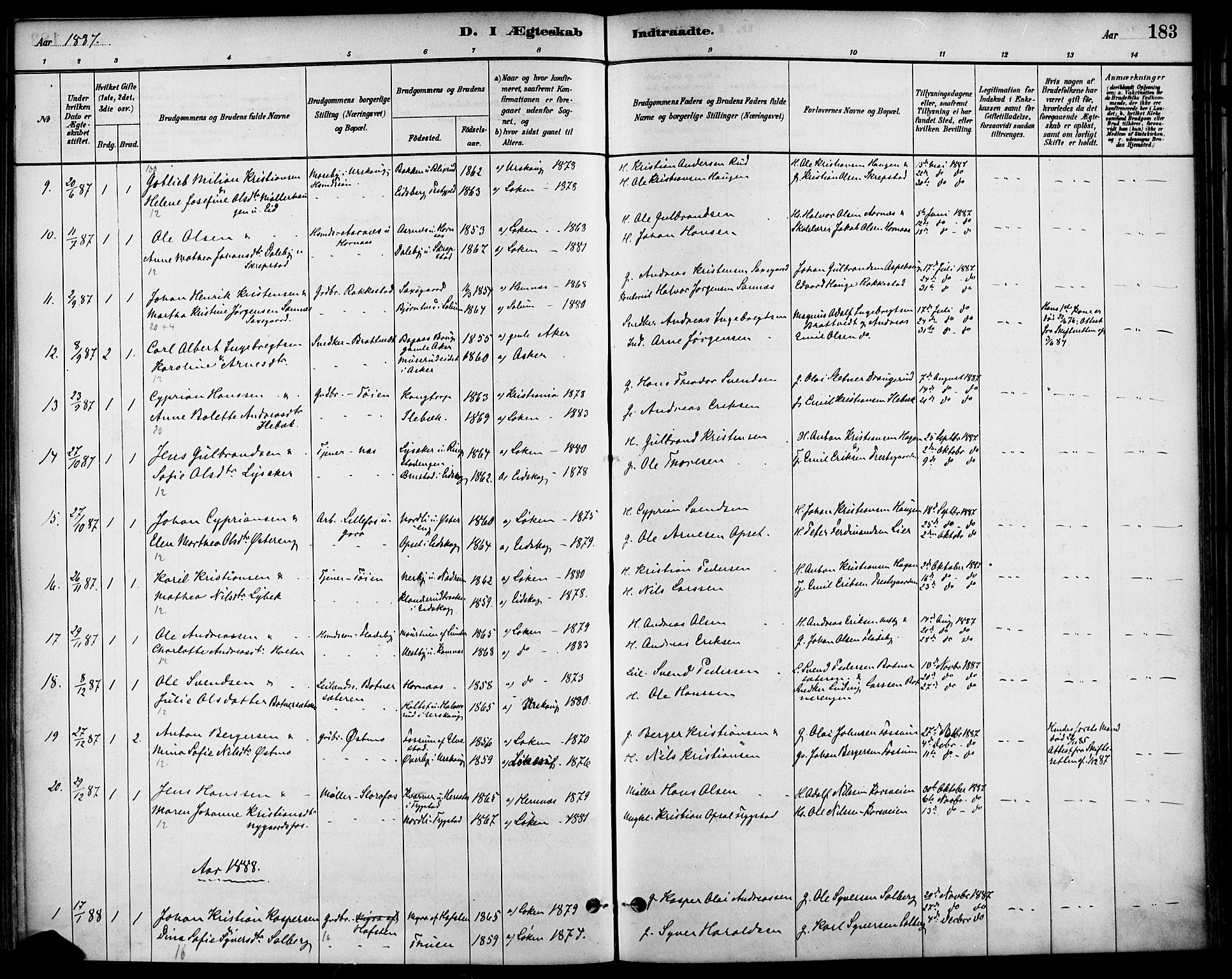 Høland prestekontor Kirkebøker, SAO/A-10346a/F/Fa/L0013: Parish register (official) no. I 13, 1880-1897, p. 183