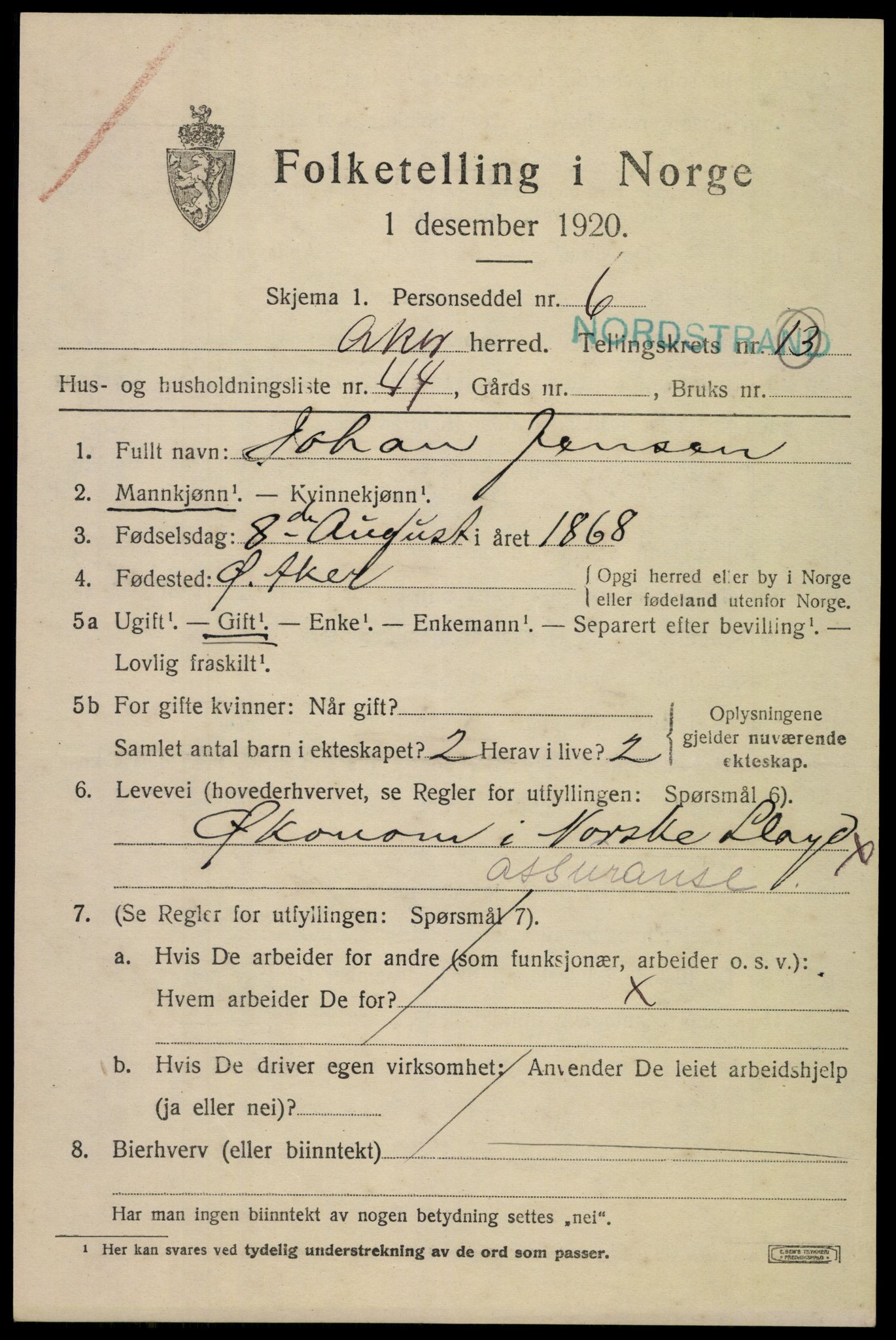 SAO, 1920 census for Aker, 1920, p. 78084