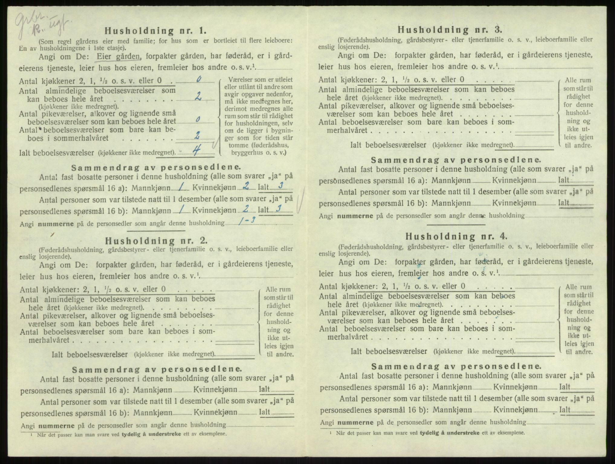 SAB, 1920 census for Lavik, 1920, p. 267