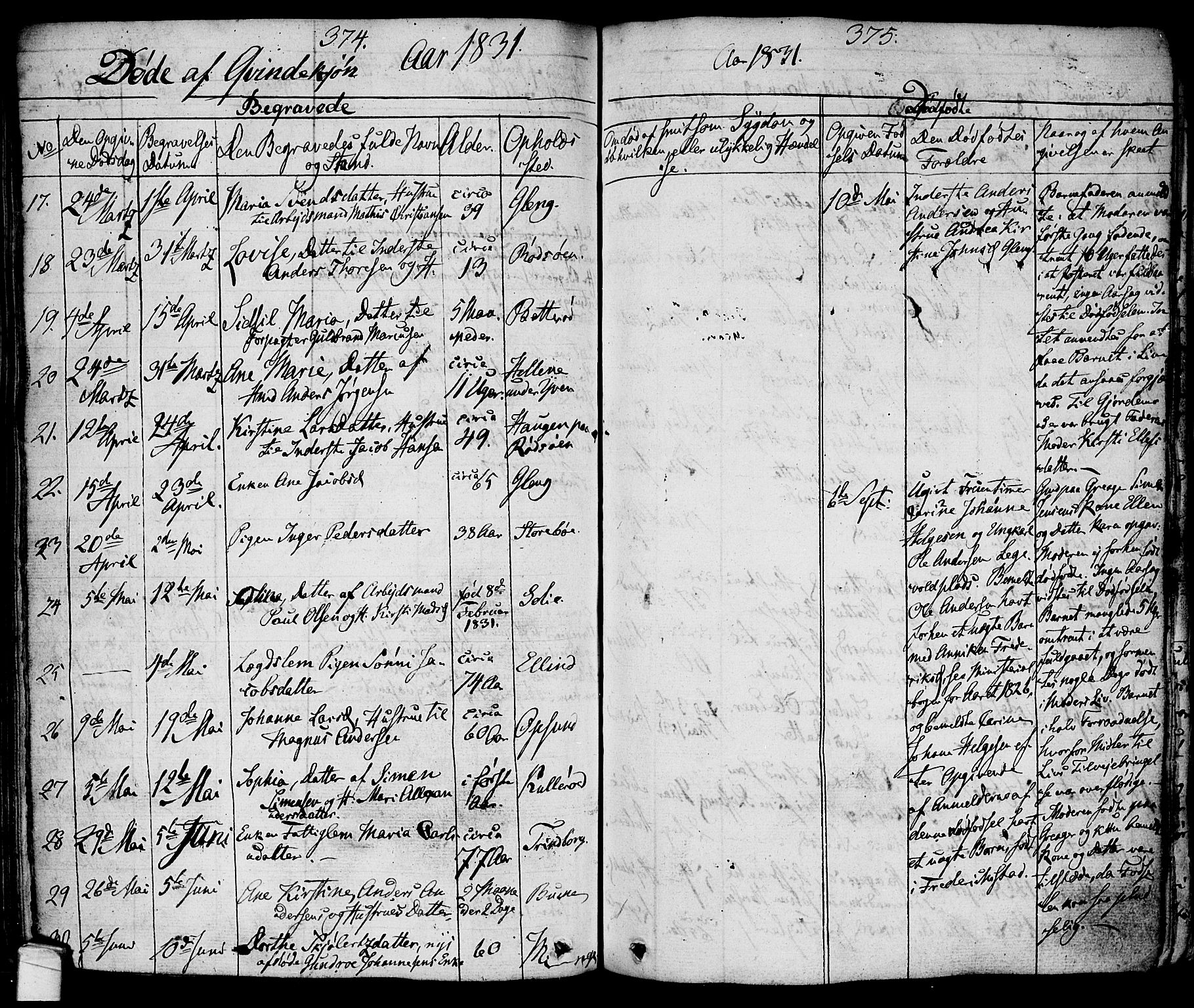 Tune prestekontor Kirkebøker, SAO/A-2007/F/Fa/L0007: Parish register (official) no. 7, 1831-1837, p. 374-375