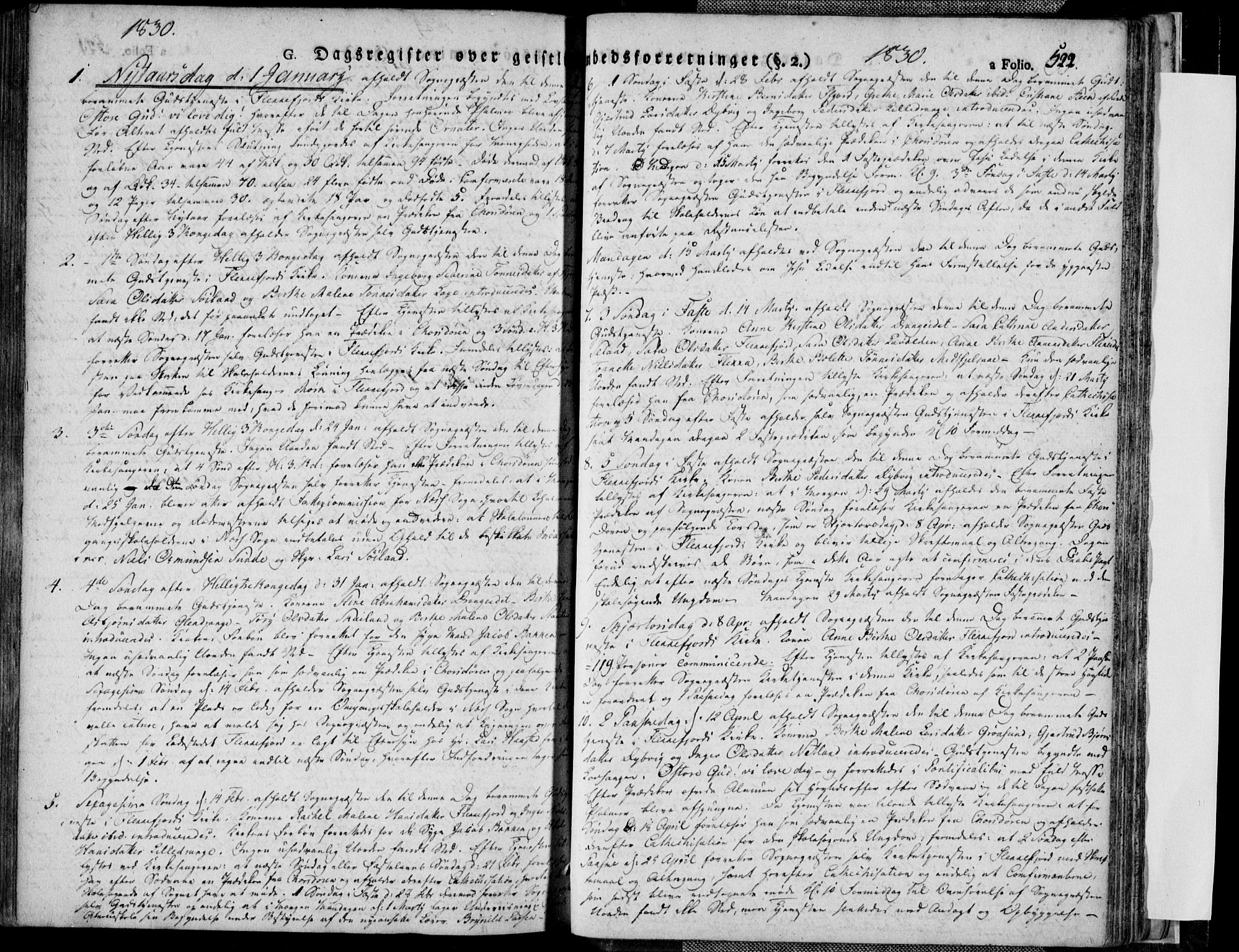 Flekkefjord sokneprestkontor, SAK/1111-0012/F/Fa/Fac/L0003: Parish register (official) no. A 3, 1826-1841, p. 522