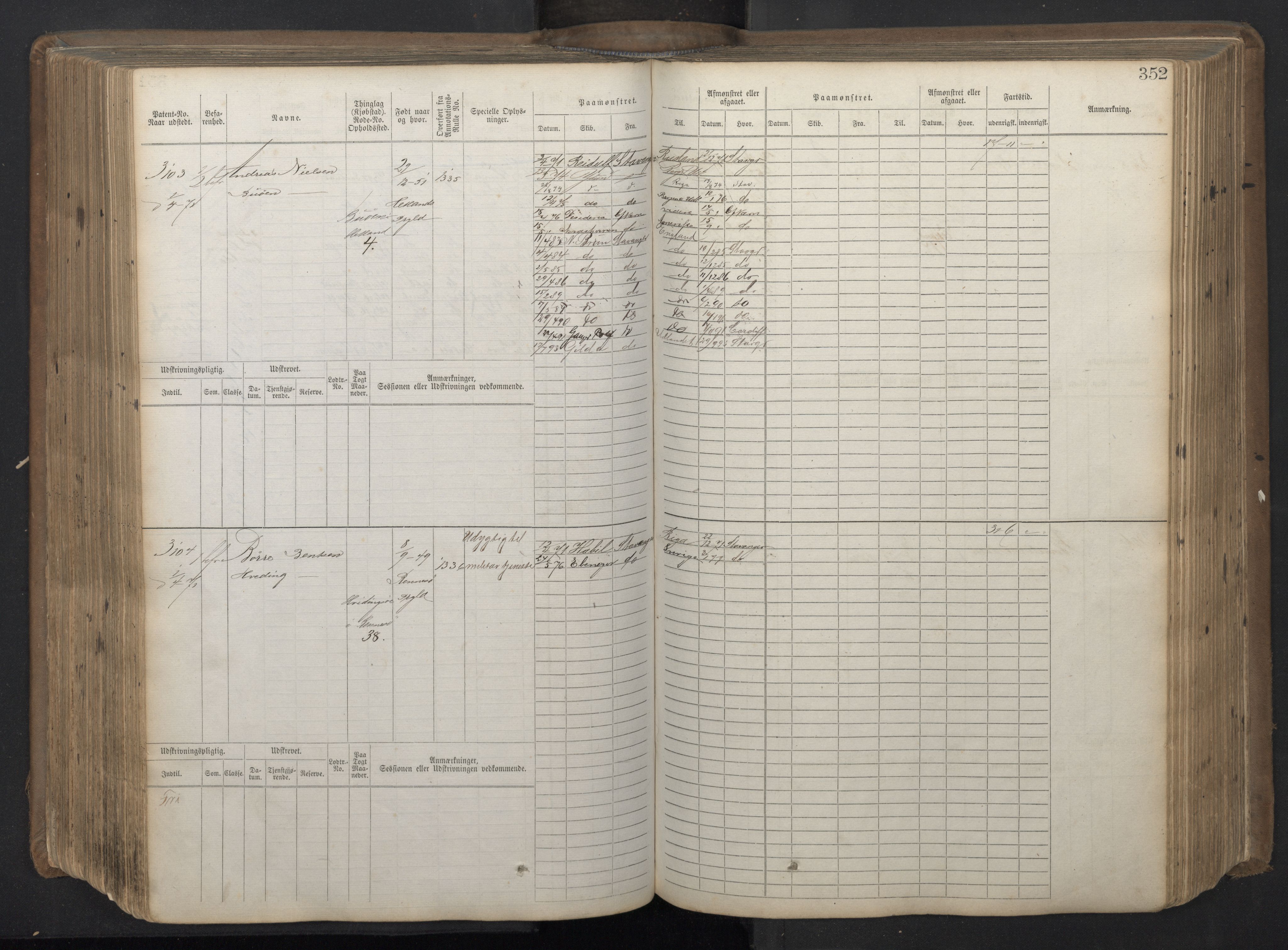 Stavanger sjømannskontor, AV/SAST-A-102006/F/Fb/Fbb/L0018: Sjøfartshovedrulle patnentnr. 2402-3602 (dublett), 1869, p. 356