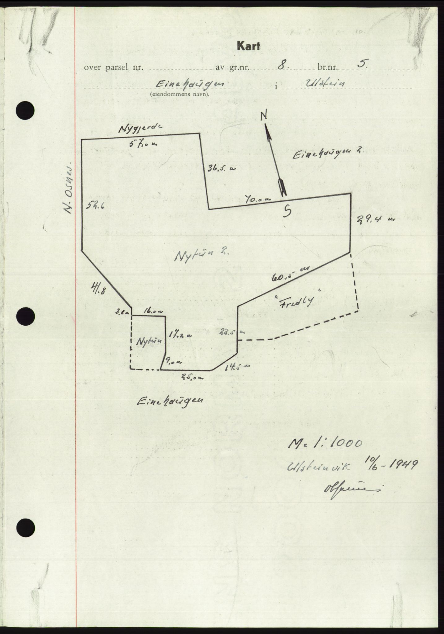 Søre Sunnmøre sorenskriveri, AV/SAT-A-4122/1/2/2C/L0084: Mortgage book no. 10A, 1949-1949, Diary no: : 945/1949