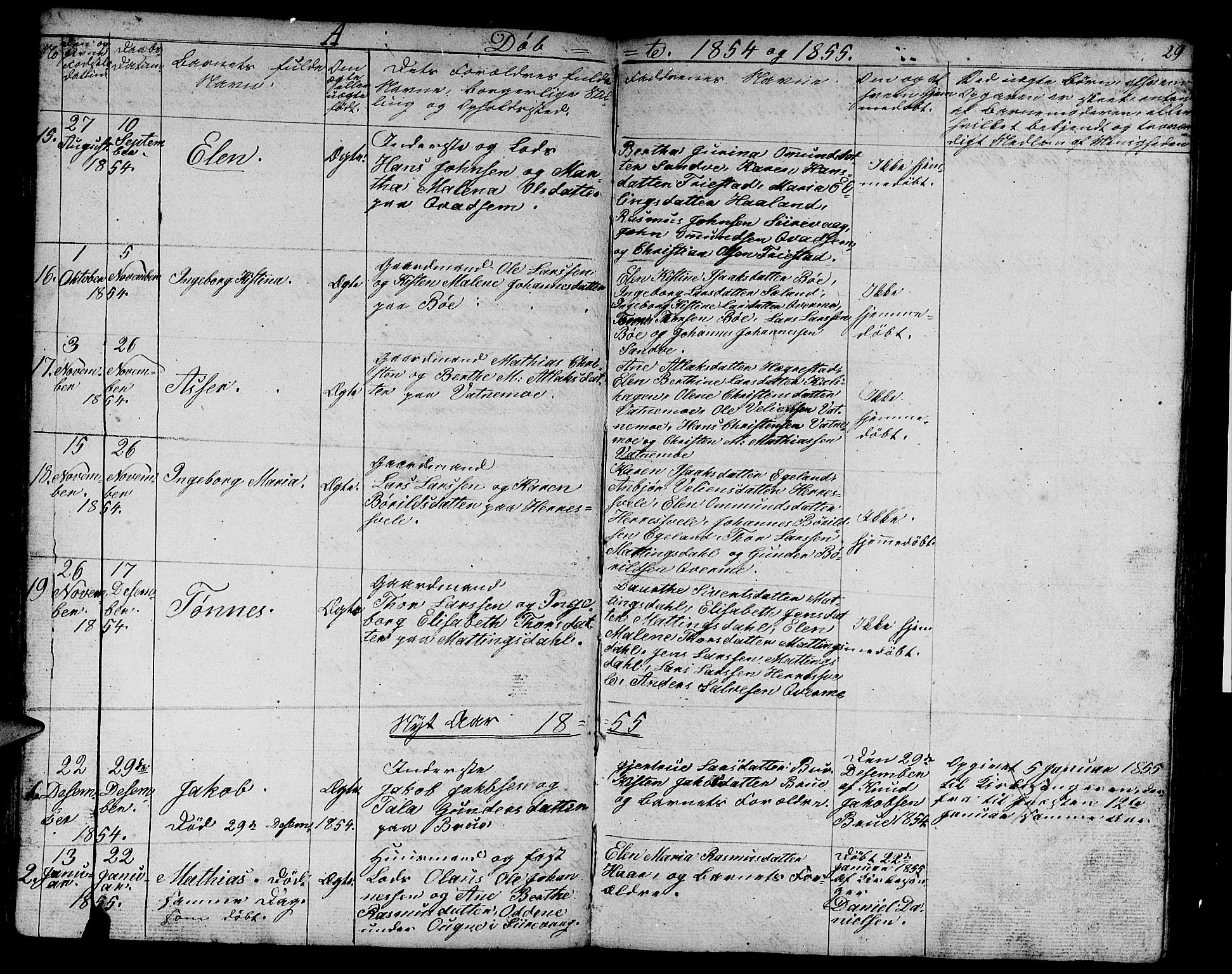 Eigersund sokneprestkontor, AV/SAST-A-101807/S09/L0003: Parish register (copy) no. B 3, 1846-1875, p. 29