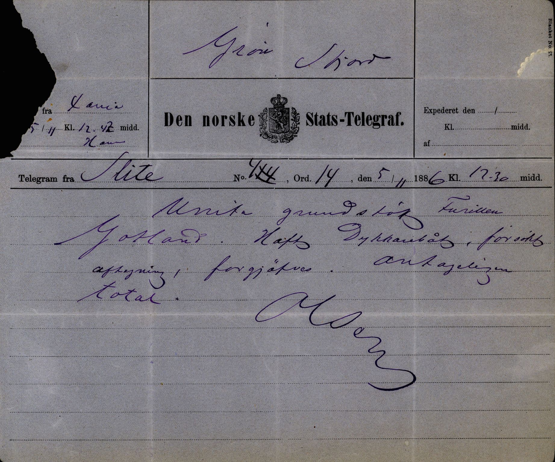 Pa 63 - Østlandske skibsassuranceforening, VEMU/A-1079/G/Ga/L0019/0004: Havaridokumenter / Unita, L'Union, Lympha, Medbør, Kommandør, Svend Foyn, 1886, p. 12