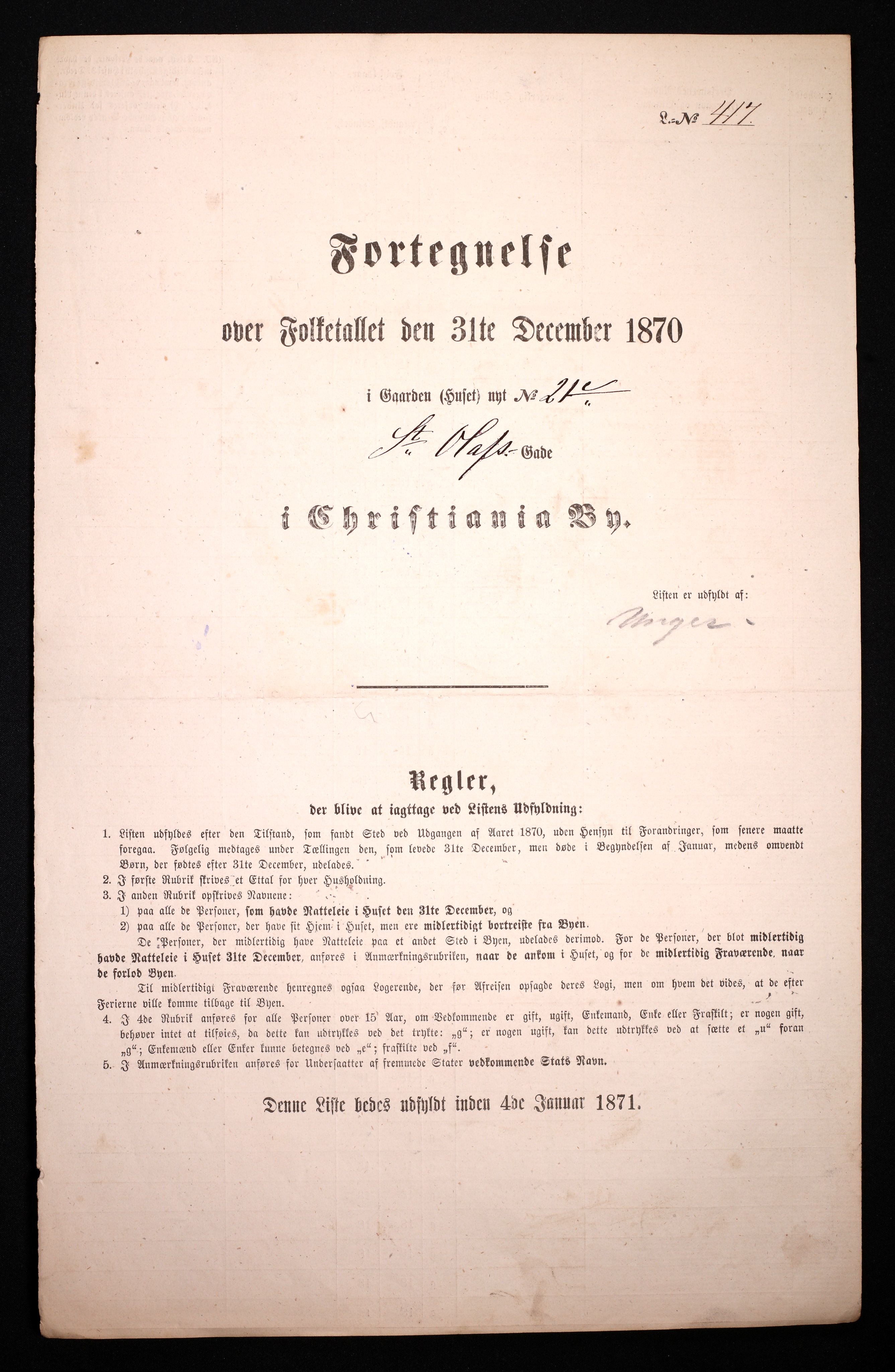 RA, 1870 census for 0301 Kristiania, 1870, p. 3584