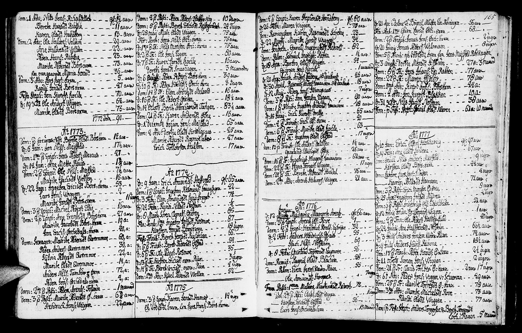 Ministerialprotokoller, klokkerbøker og fødselsregistre - Sør-Trøndelag, SAT/A-1456/665/L0768: Parish register (official) no. 665A03, 1754-1803, p. 165