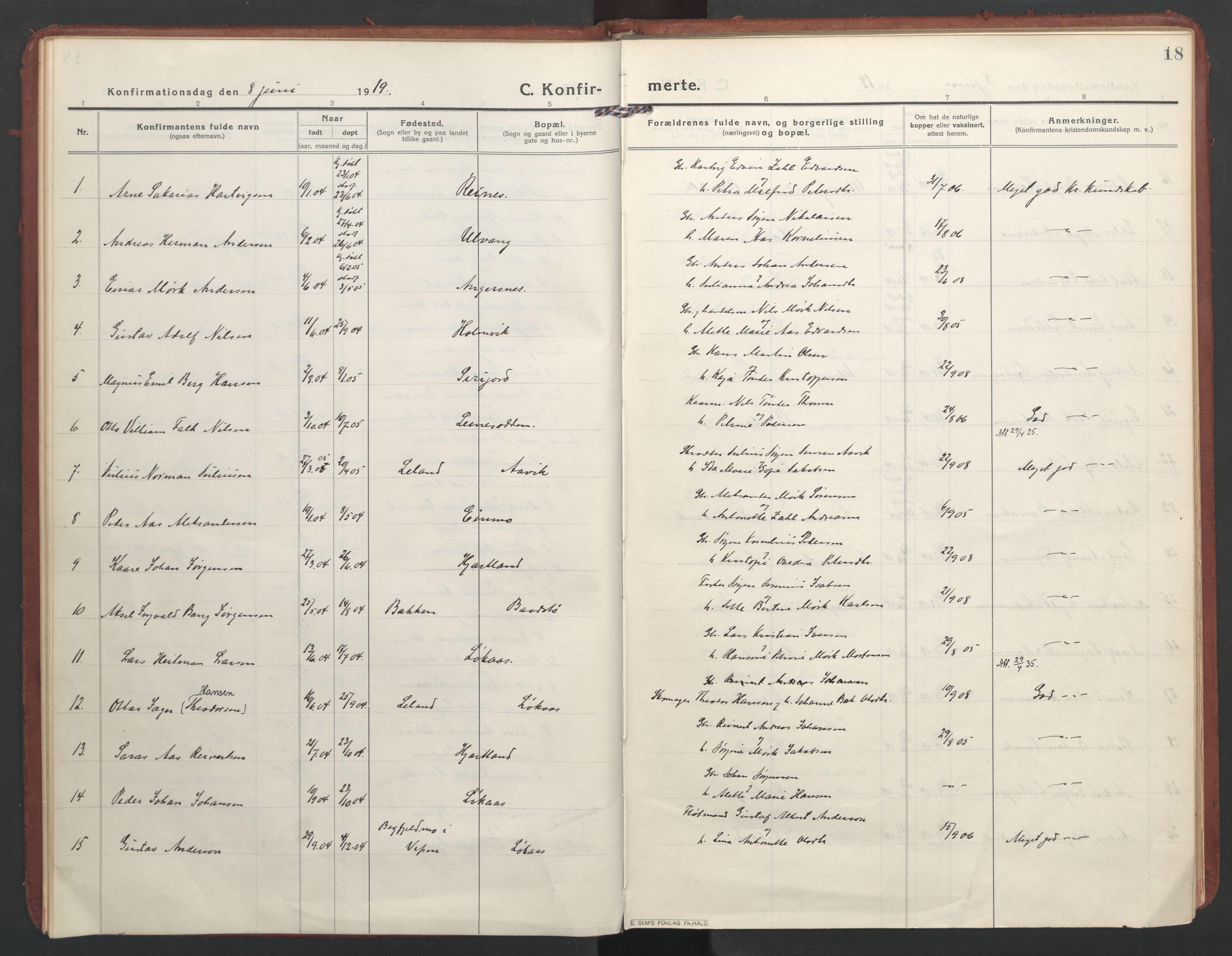 Ministerialprotokoller, klokkerbøker og fødselsregistre - Nordland, AV/SAT-A-1459/832/L0492: Parish register (official) no. 832A01, 1916-1934, p. 18