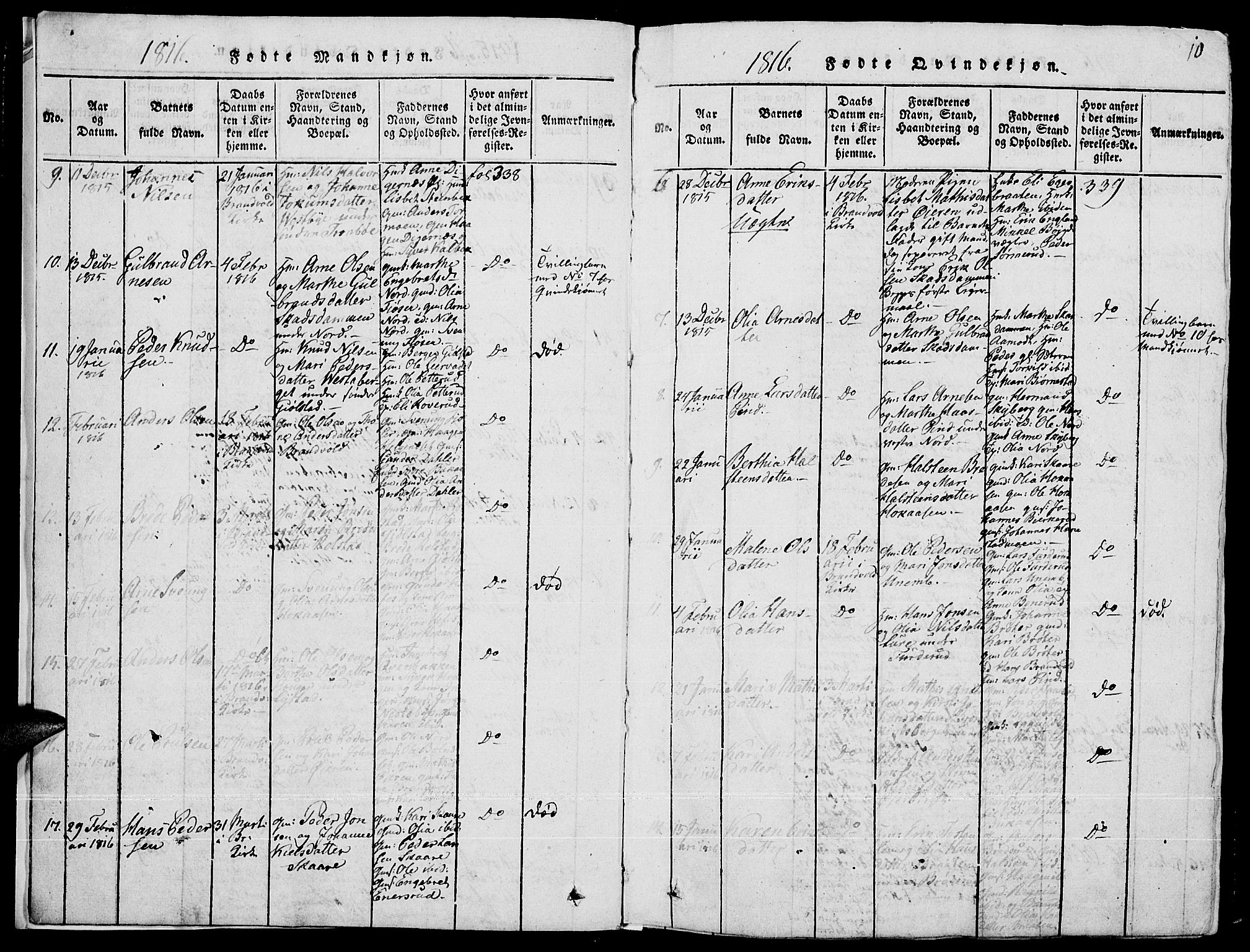 Grue prestekontor, AV/SAH-PREST-036/H/Ha/Hab/L0001: Parish register (copy) no. 1, 1814-1841, p. 10