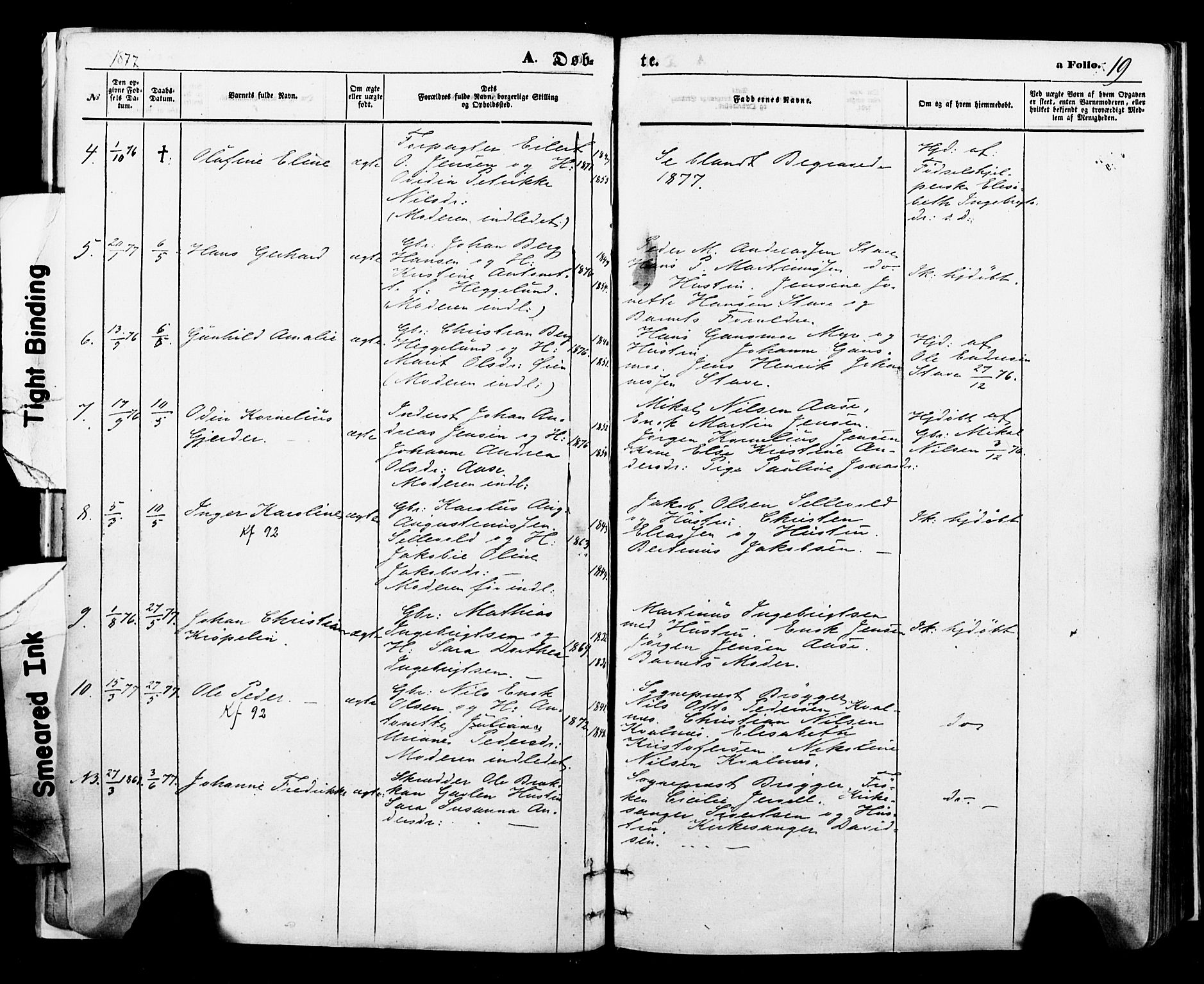 Ministerialprotokoller, klokkerbøker og fødselsregistre - Nordland, AV/SAT-A-1459/897/L1397: Parish register (official) no. 897A05 /1, 1867-1880, p. 19