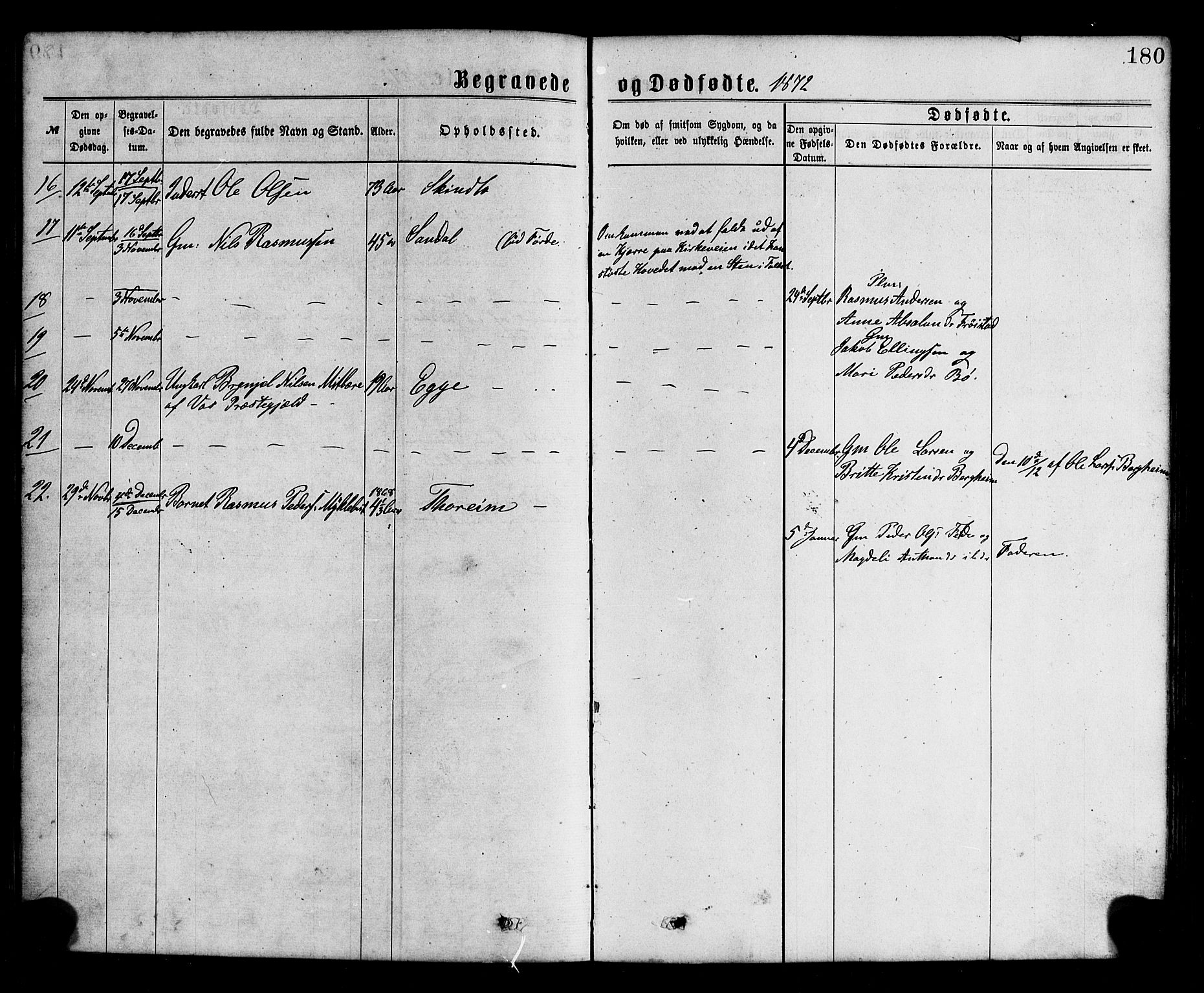 Gloppen sokneprestembete, AV/SAB-A-80101/H/Hab/Habc/L0001: Parish register (copy) no. C 1, 1872-1896, p. 180