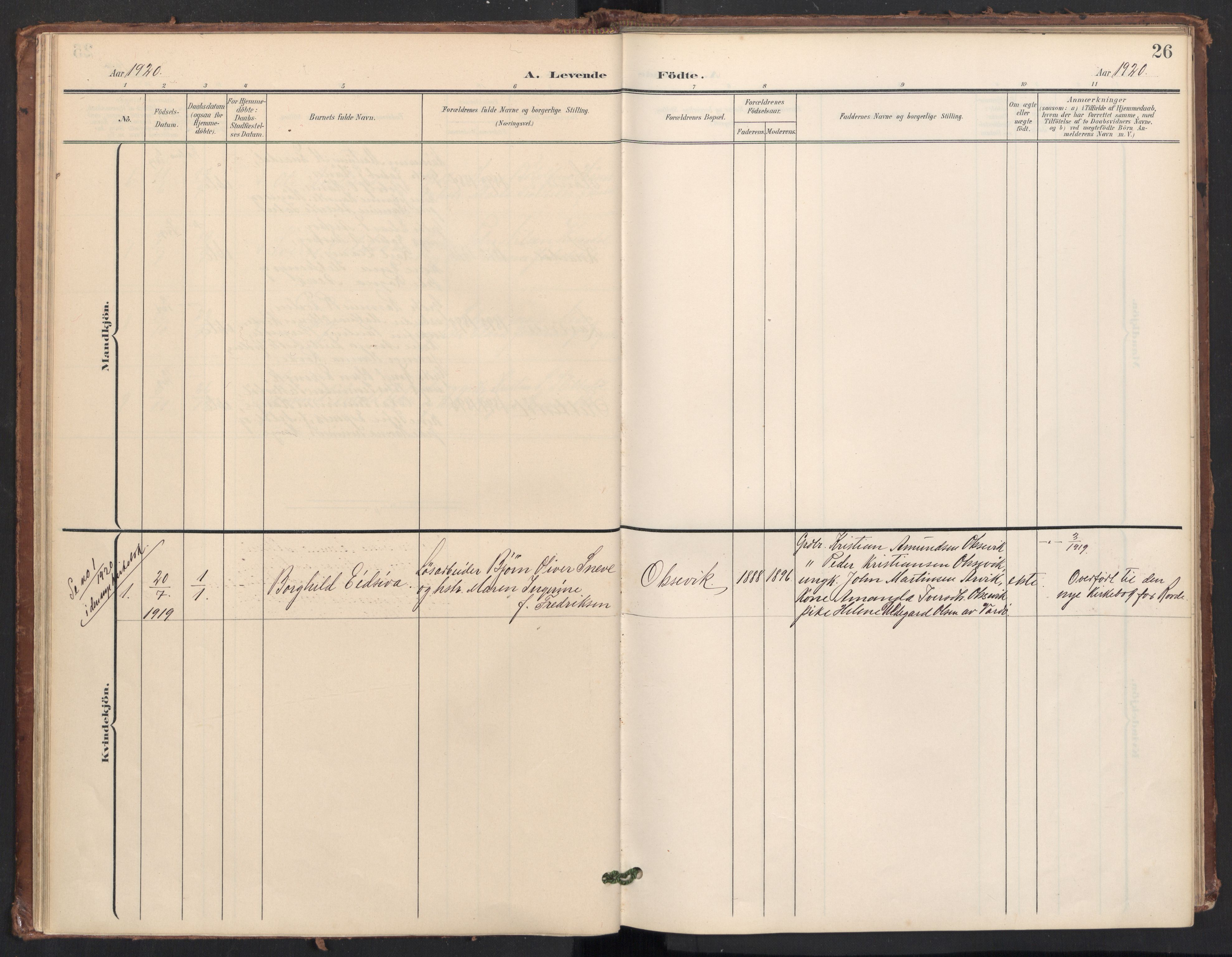 Ministerialprotokoller, klokkerbøker og fødselsregistre - Møre og Romsdal, SAT/A-1454/504/L0057: Parish register (official) no. 504A04, 1902-1919, p. 26