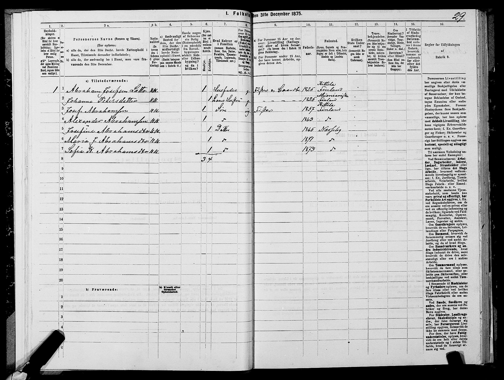 SATØ, 1875 census for 2027P Nesseby, 1875, p. 2029