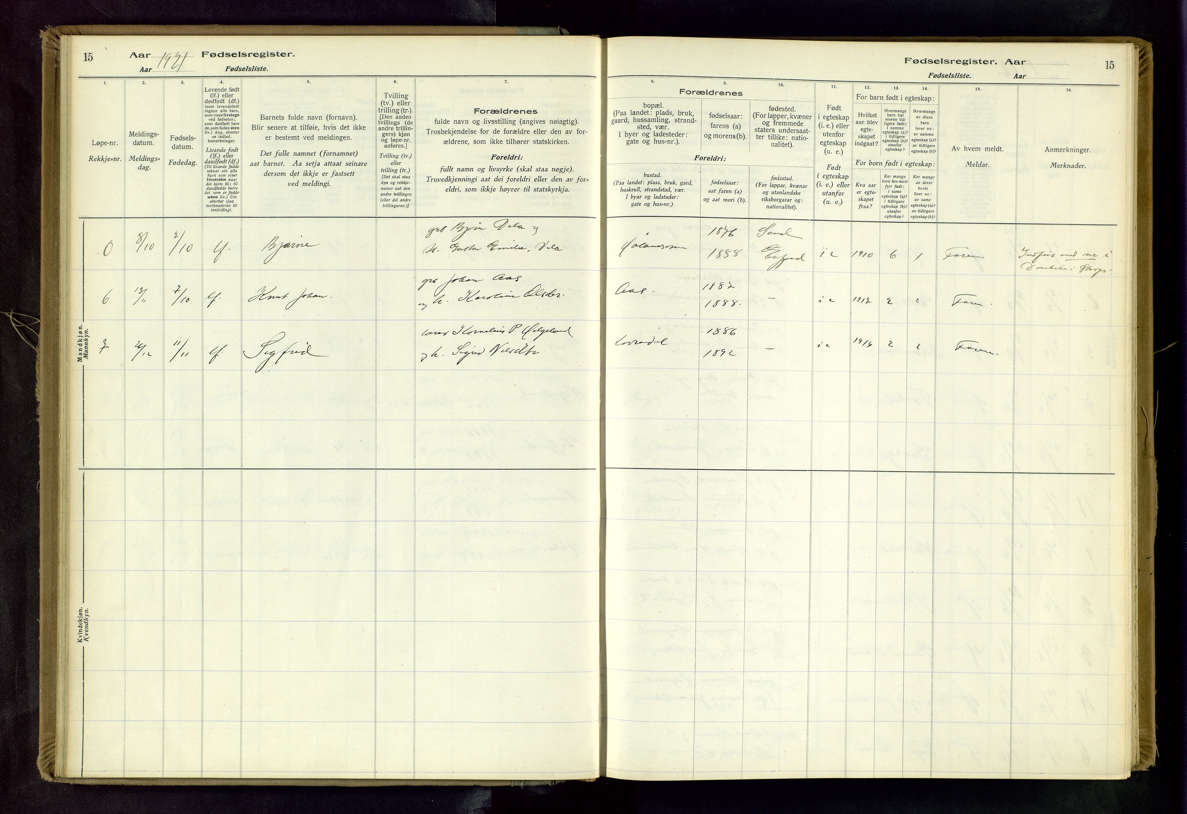 Jelsa sokneprestkontor, AV/SAST-A-101842/02/I: Birth register no. 14, 1916-1982, p. 15