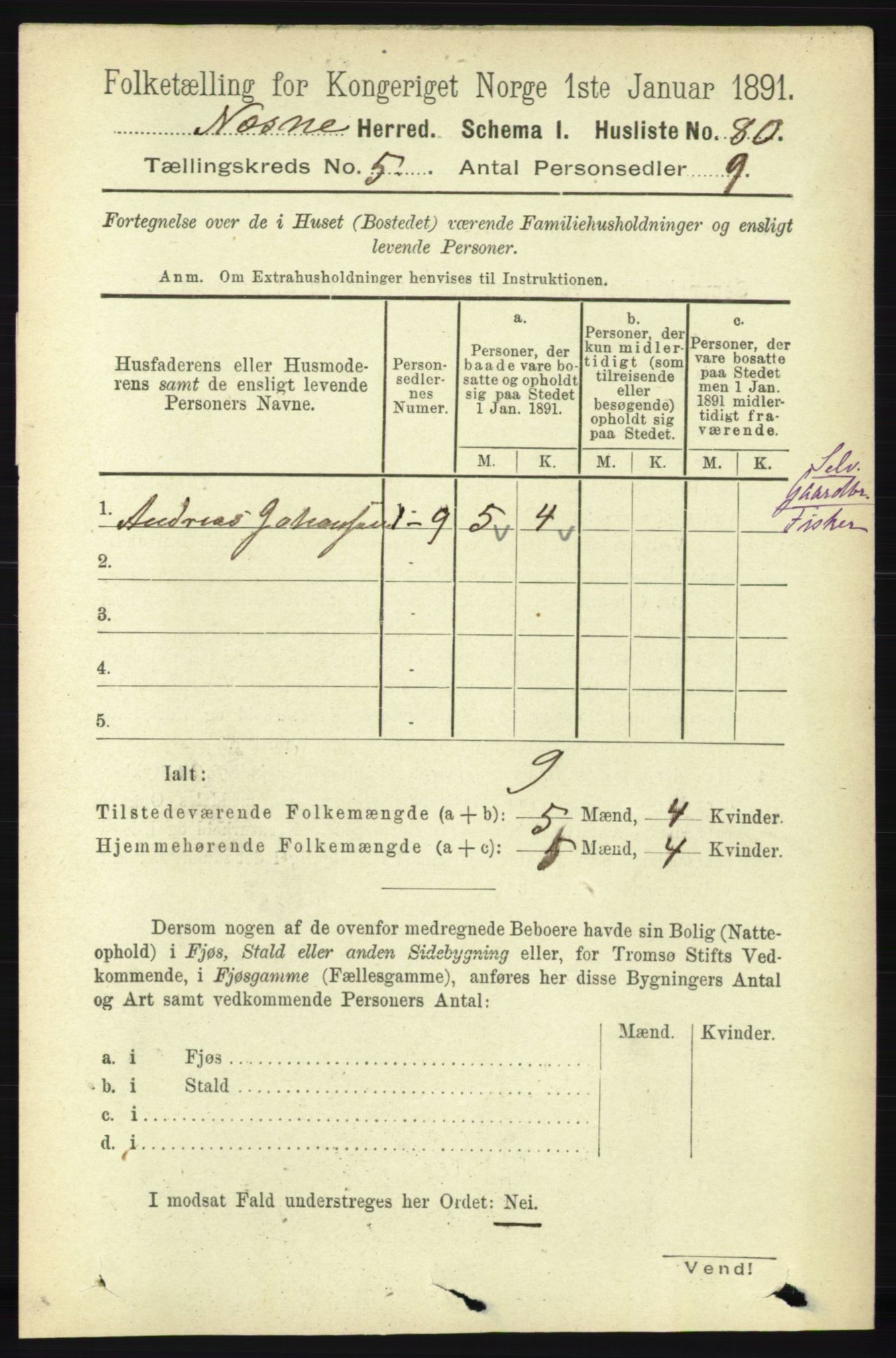 RA, 1891 census for 1828 Nesna, 1891, p. 2776