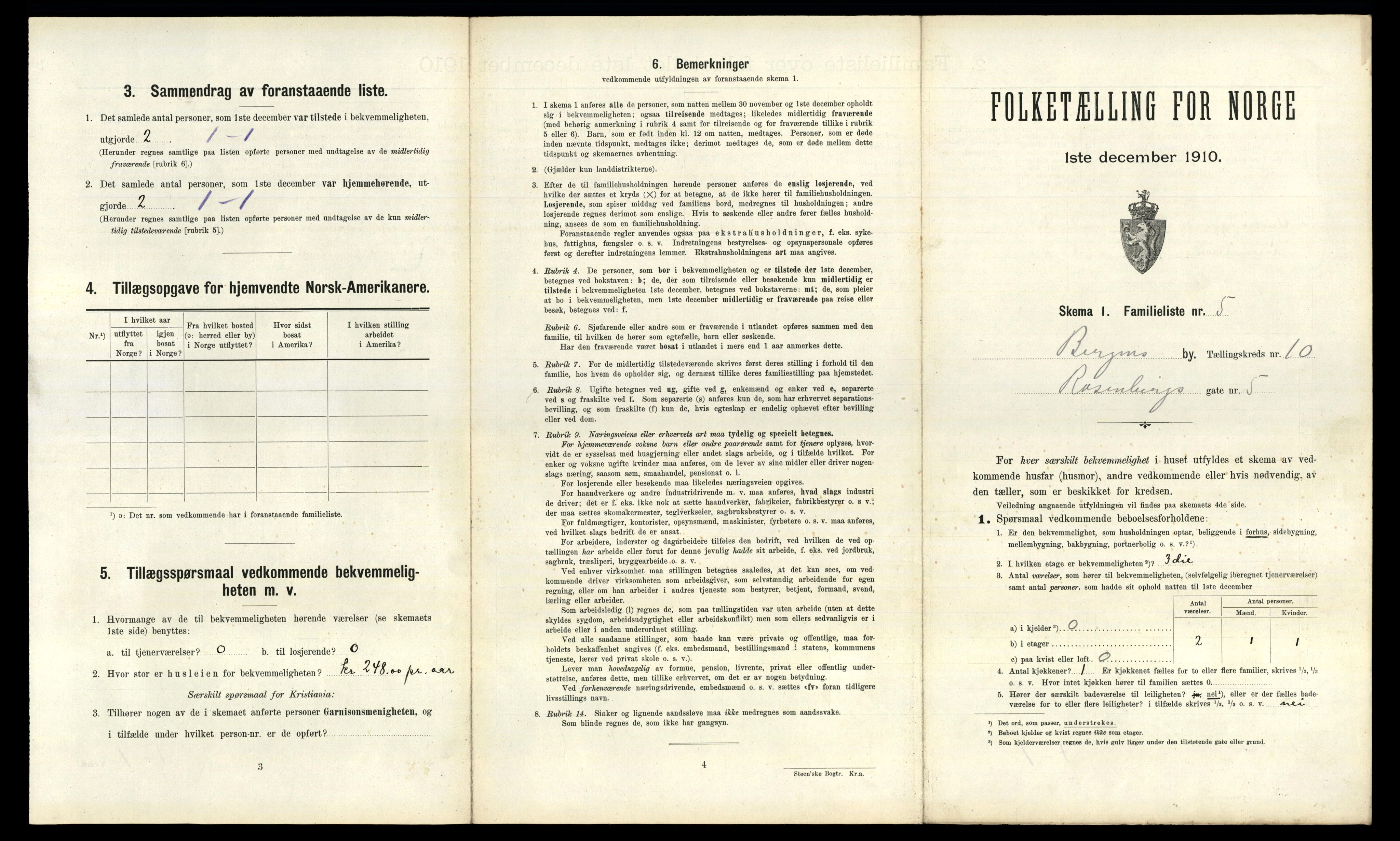 RA, 1910 census for Bergen, 1910, p. 3247