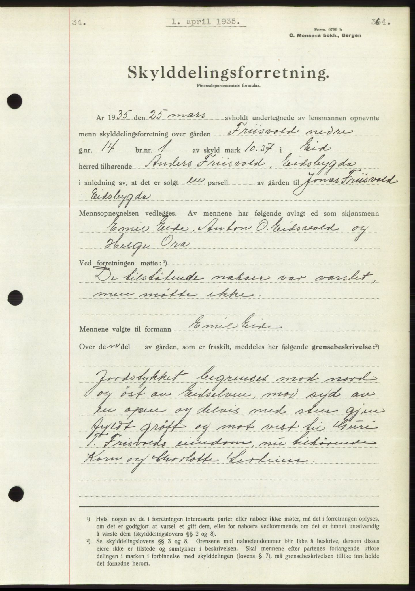 Romsdal sorenskriveri, AV/SAT-A-4149/1/2/2C/L0066: Mortgage book no. 60, 1934-1935, Deed date: 01.04.1935