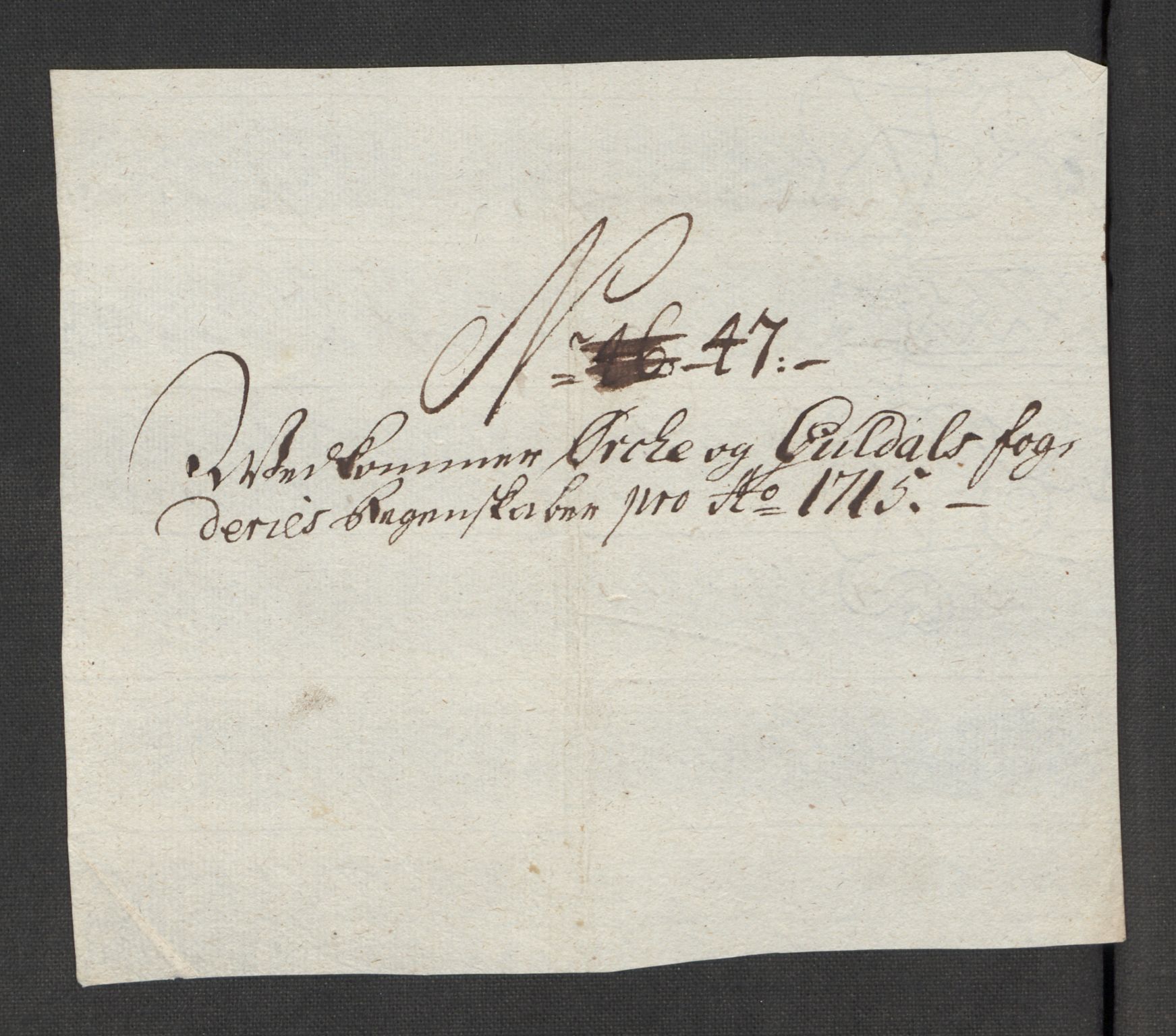 Rentekammeret inntil 1814, Reviderte regnskaper, Fogderegnskap, RA/EA-4092/R60/L3966: Fogderegnskap Orkdal og Gauldal, 1715, p. 405