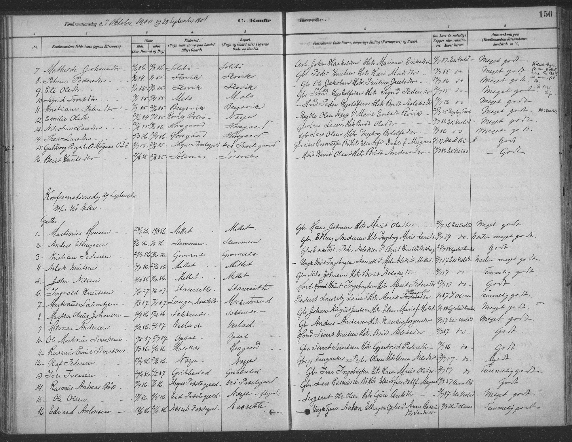 Ministerialprotokoller, klokkerbøker og fødselsregistre - Møre og Romsdal, AV/SAT-A-1454/547/L0604: Parish register (official) no. 547A06, 1878-1906, p. 156