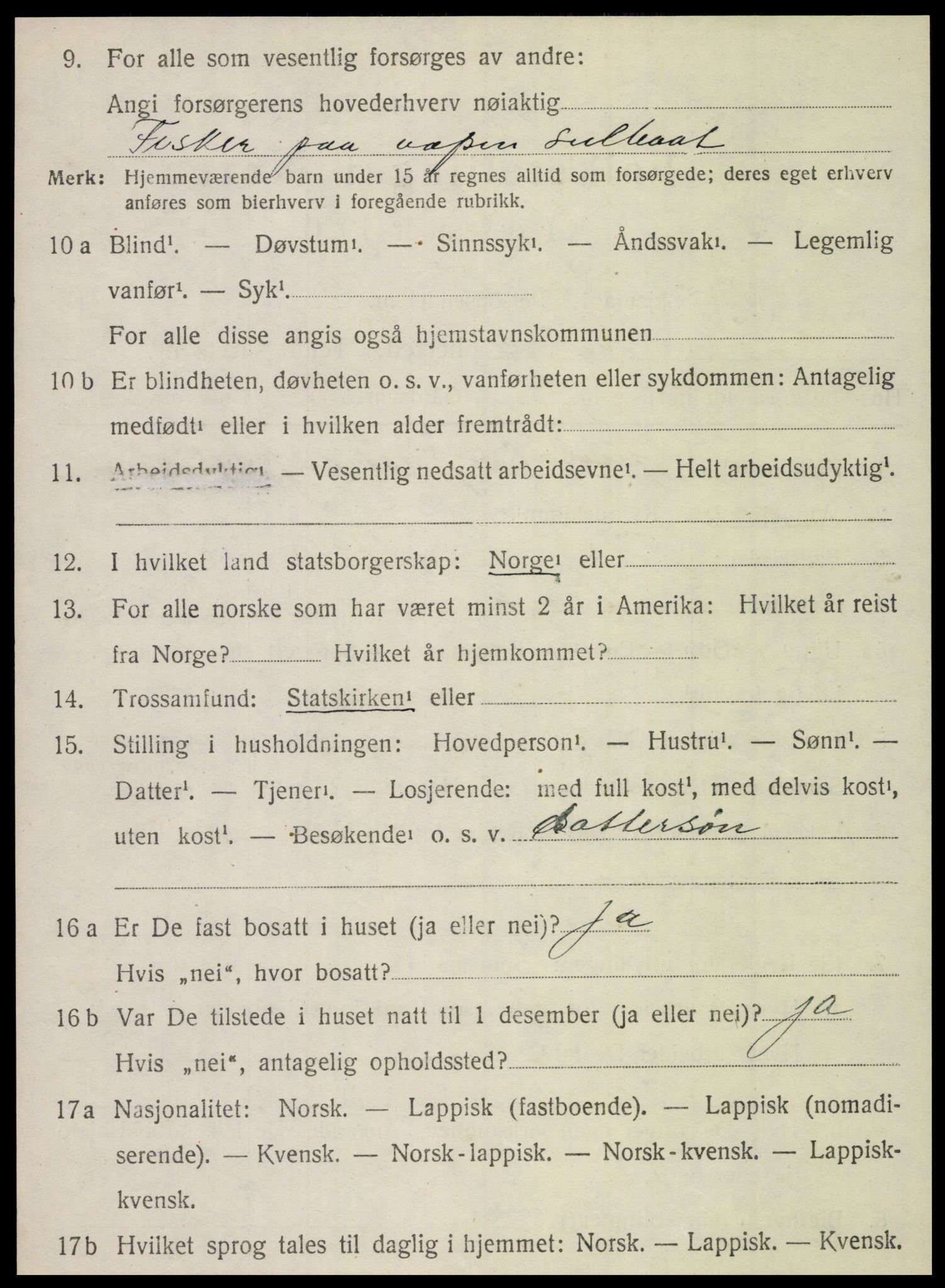 SAT, 1920 census for Vega, 1920, p. 1934