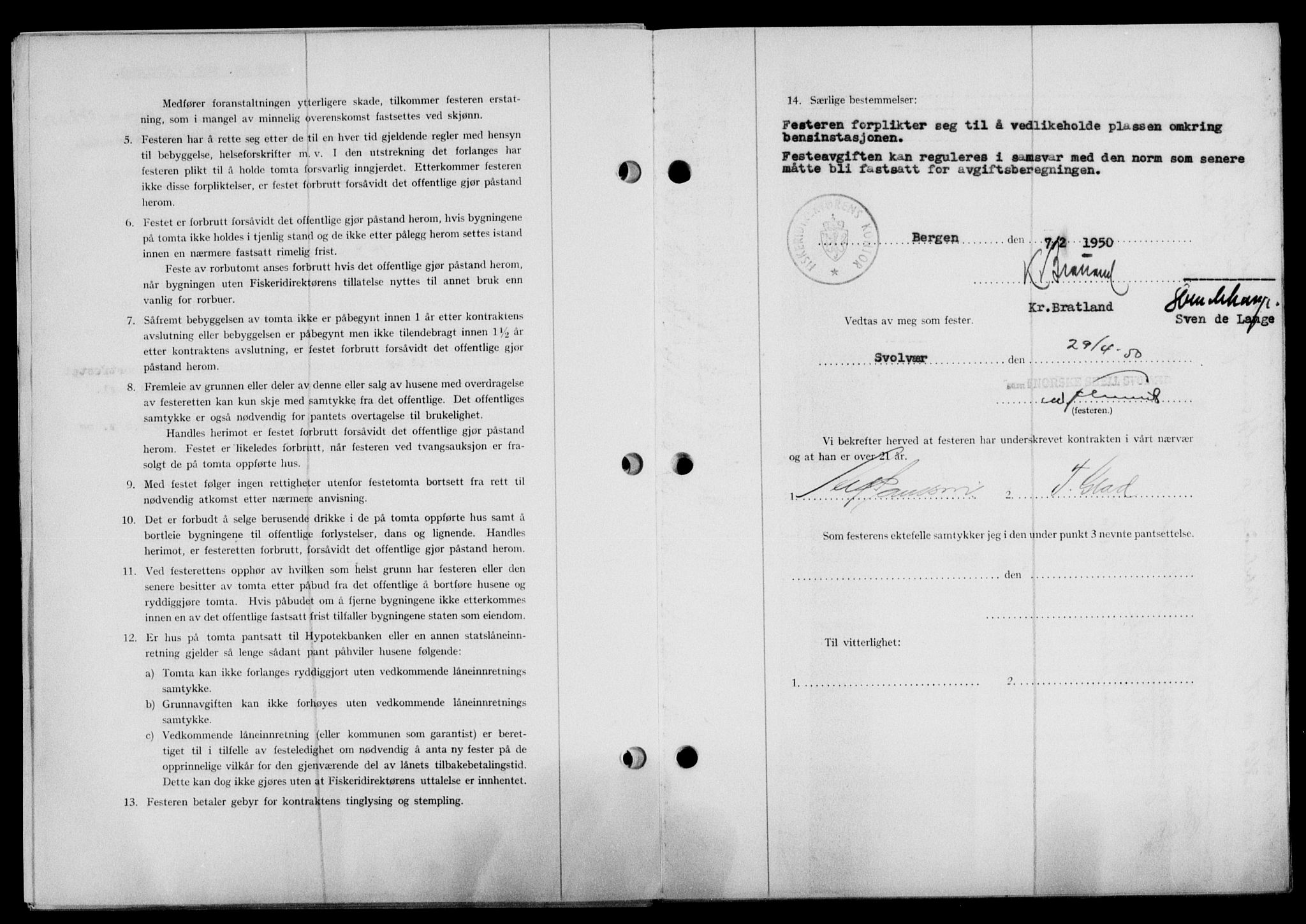 Lofoten sorenskriveri, SAT/A-0017/1/2/2C/L0023a: Mortgage book no. 23a, 1950-1950, Diary no: : 1078/1950