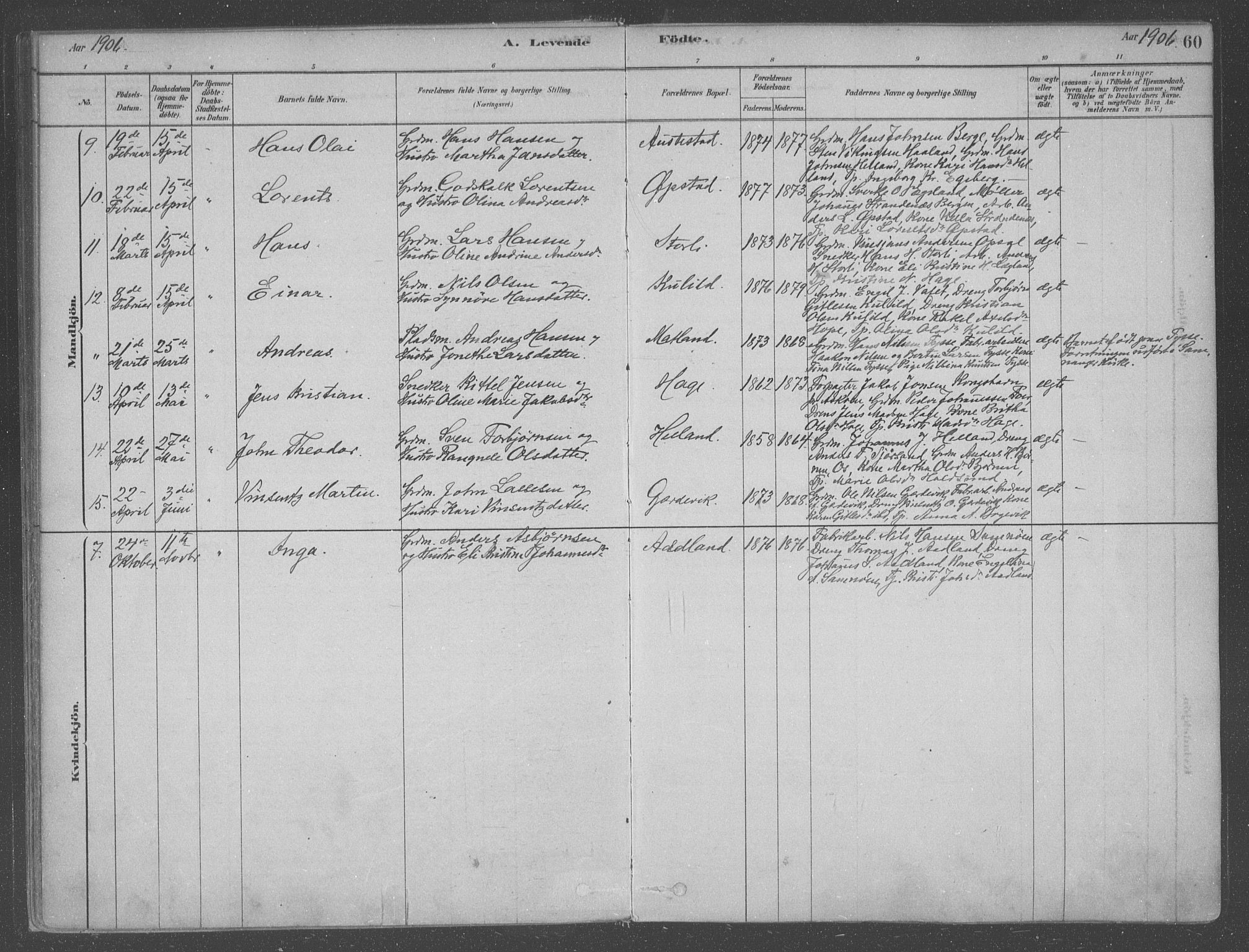 Fusa sokneprestembete, SAB/A-75401/H/Haa: Parish register (official) no. B 1, 1880-1938, p. 60