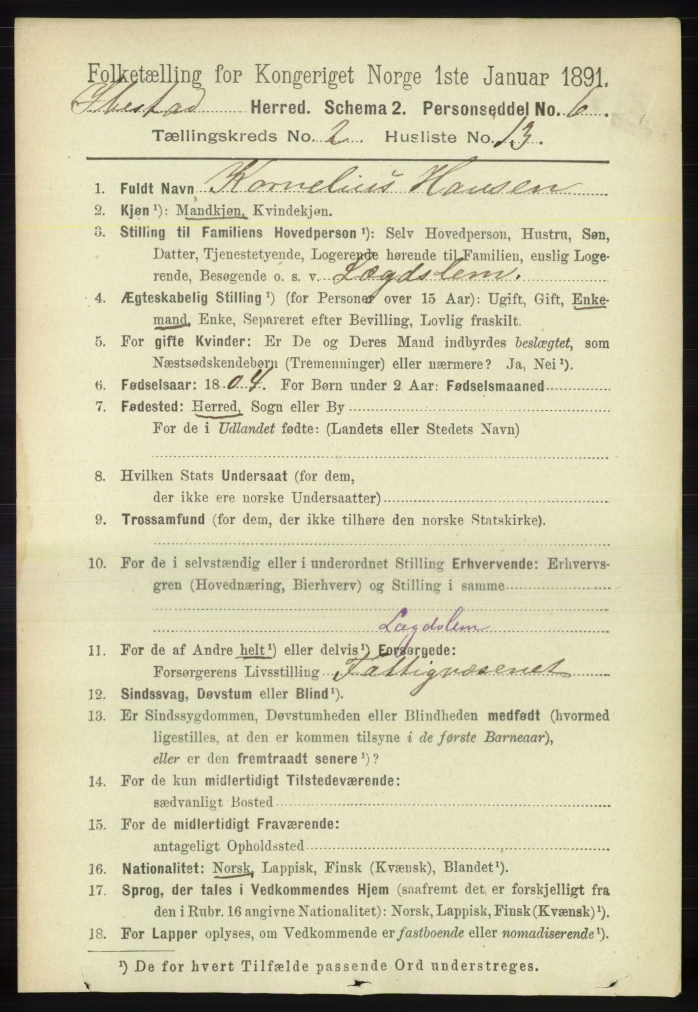 RA, 1891 census for 1917 Ibestad, 1891, p. 892