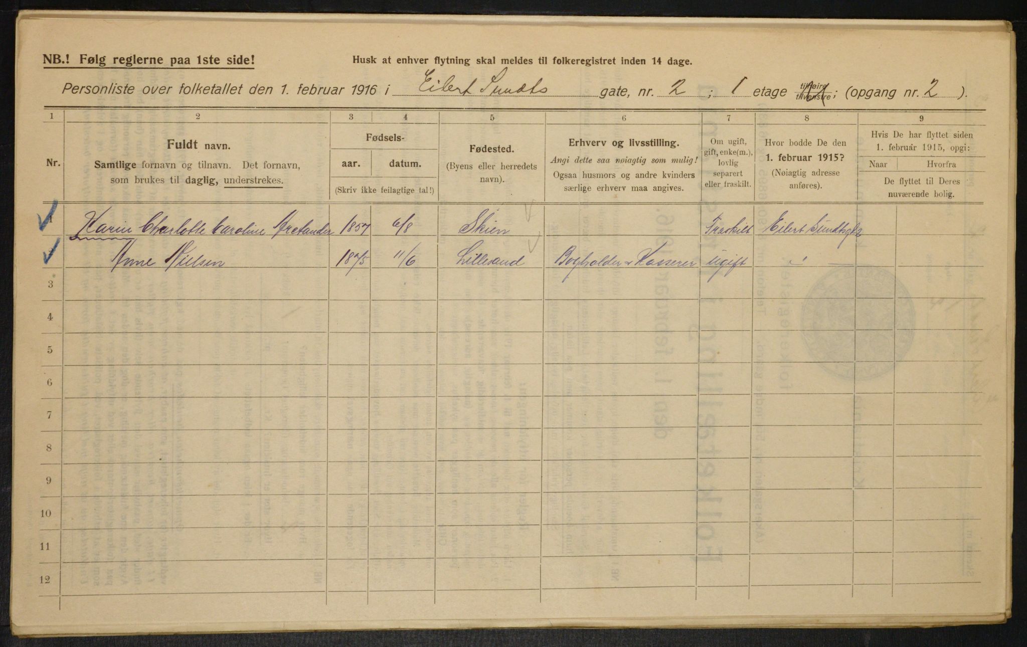 OBA, Municipal Census 1916 for Kristiania, 1916, p. 19188