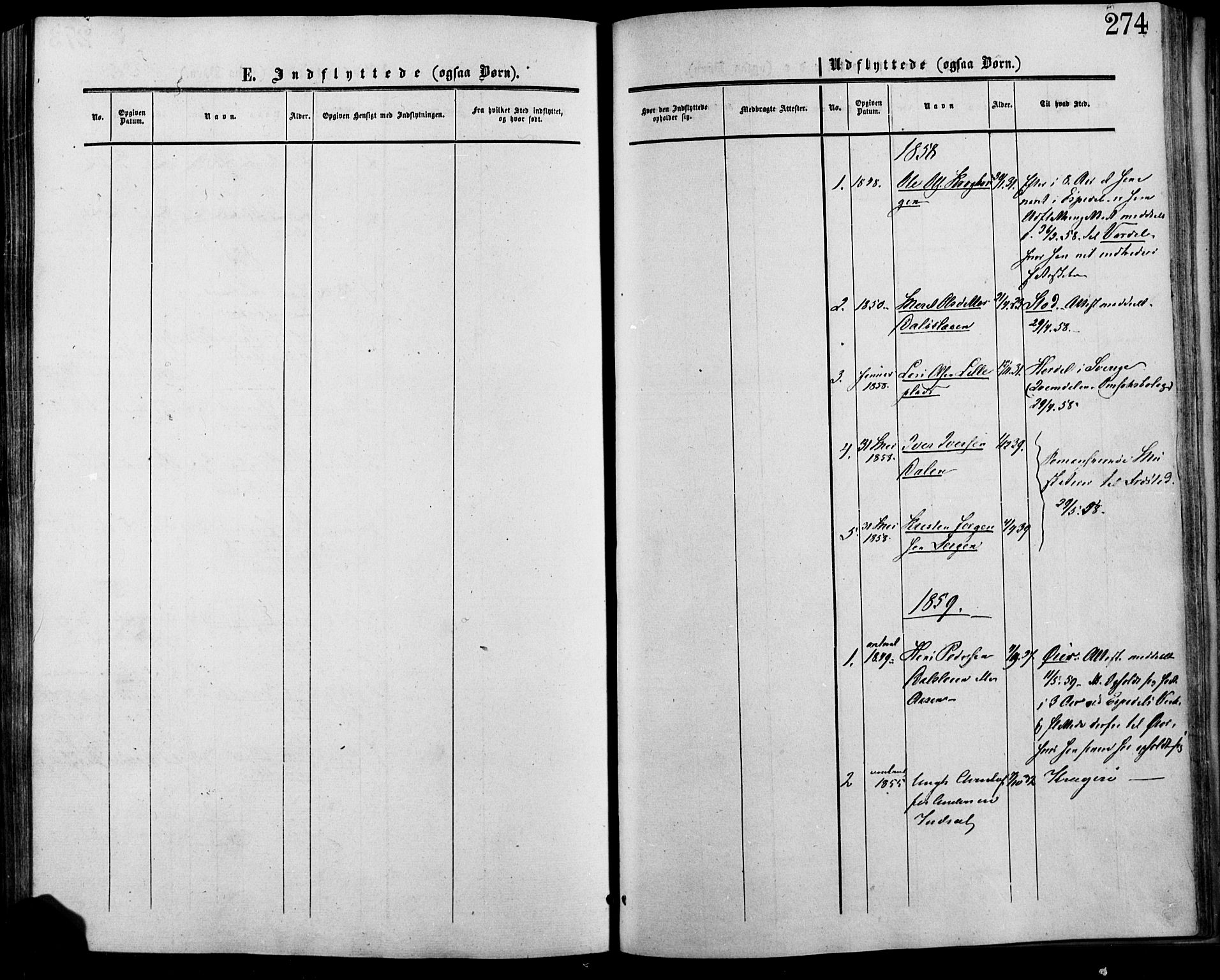 Lesja prestekontor, SAH/PREST-068/H/Ha/Haa/L0007: Parish register (official) no. 7, 1854-1862, p. 274