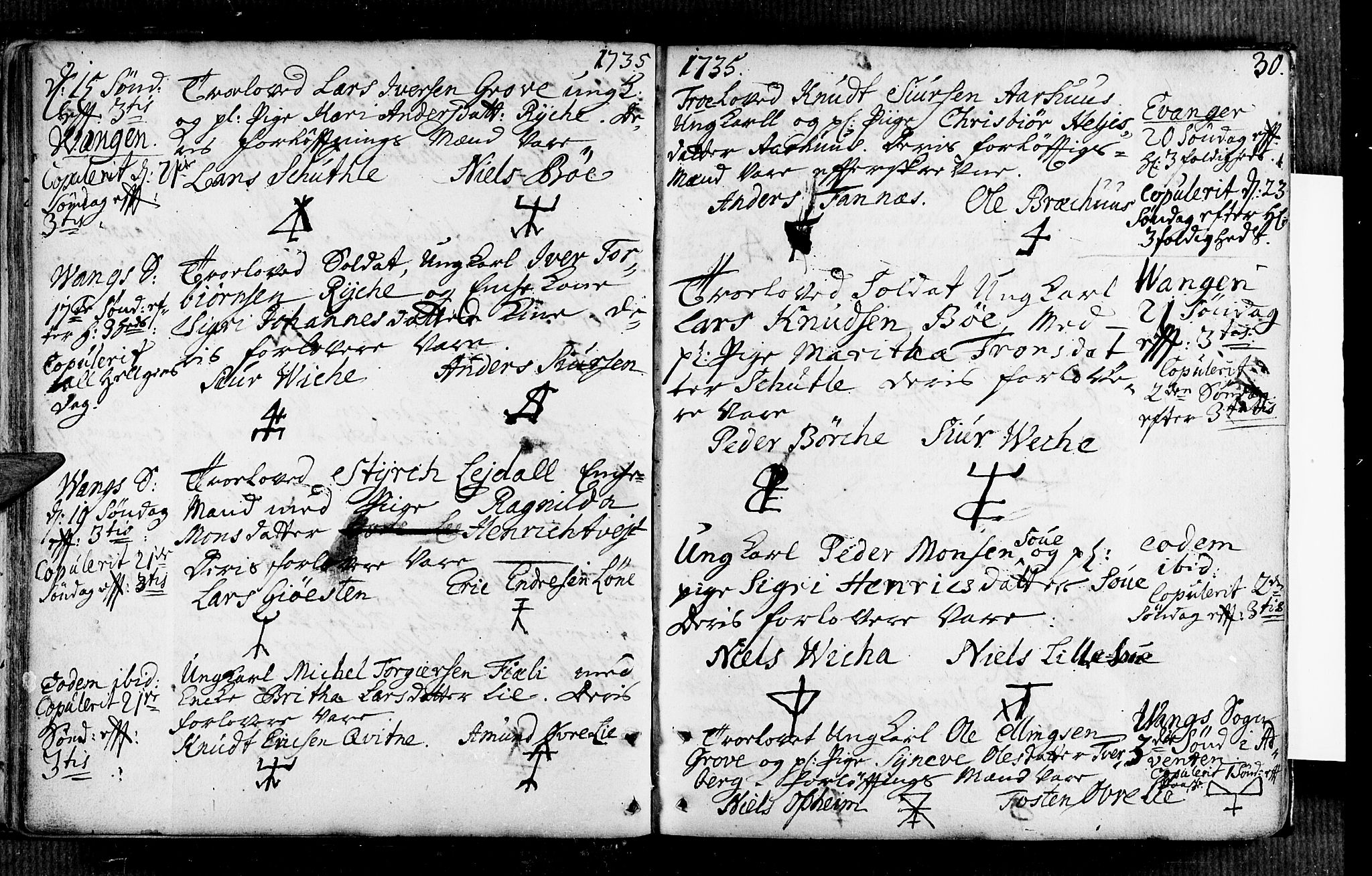 Voss sokneprestembete, AV/SAB-A-79001/H/Haa: Parish register (official) no. A 7, 1731-1773, p. 30