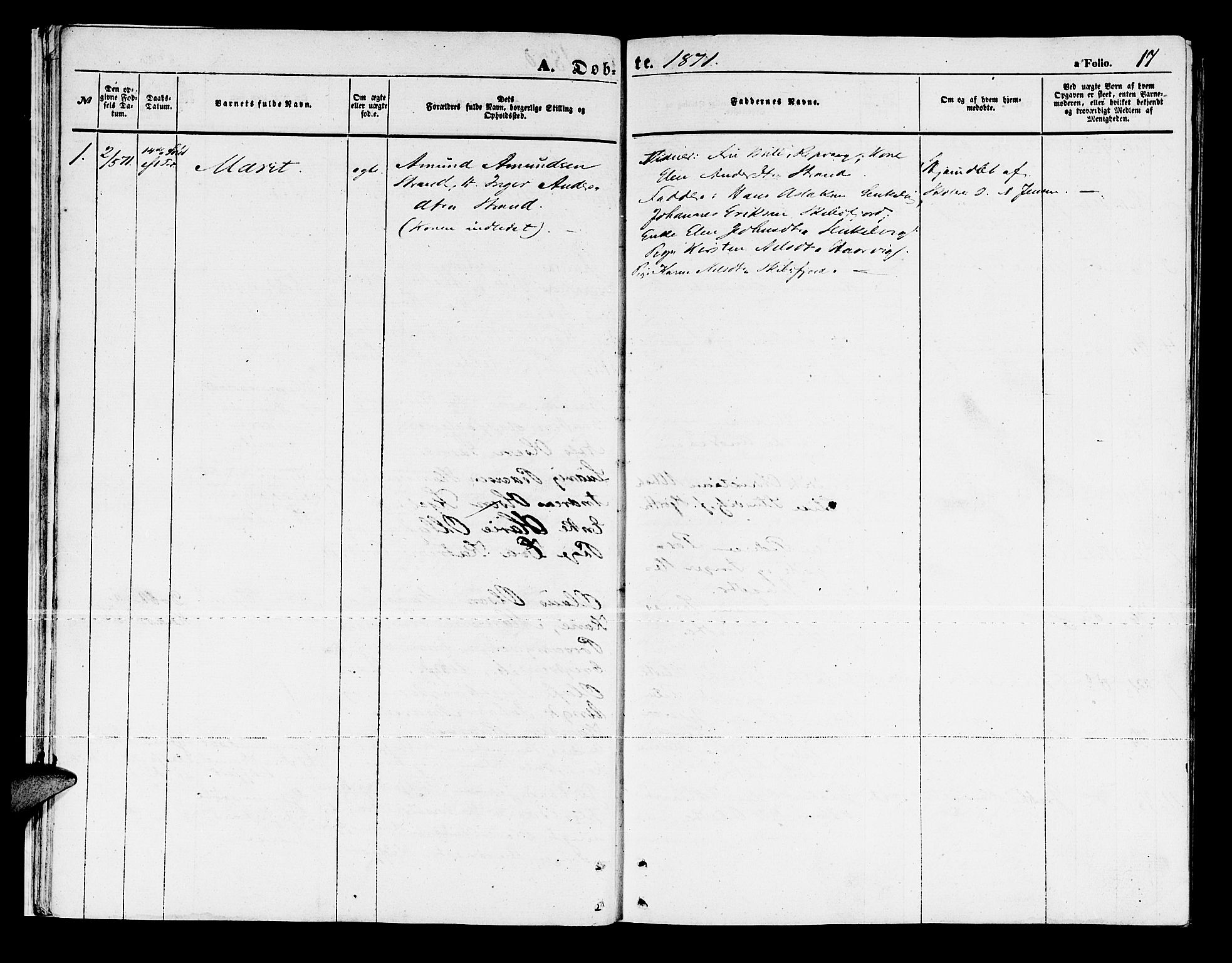 Måsøy sokneprestkontor, SATØ/S-1348/H/Hb/L0003klokker: Parish register (copy) no. 3, 1861-1886, p. 17