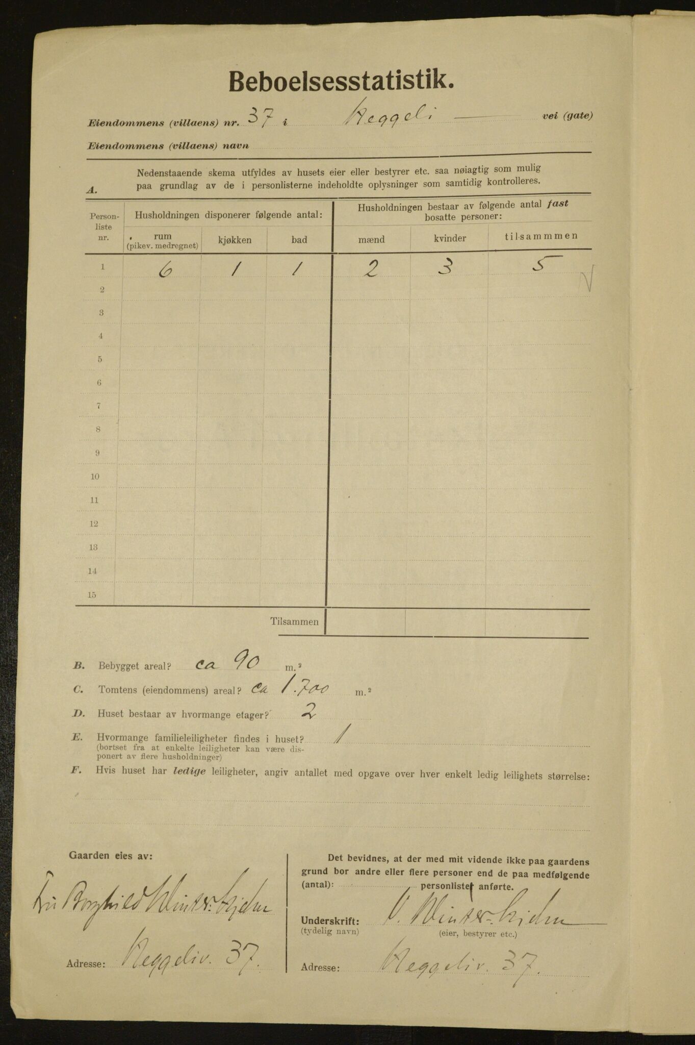 , Municipal Census 1923 for Aker, 1923, p. 2300