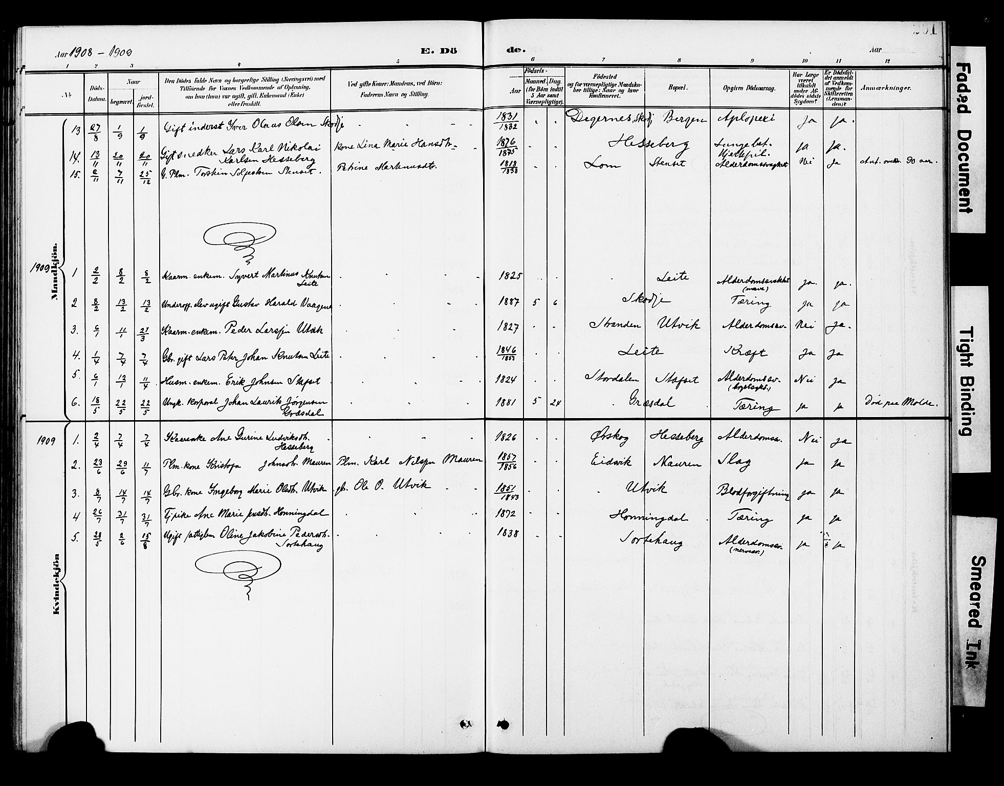 Ministerialprotokoller, klokkerbøker og fødselsregistre - Møre og Romsdal, SAT/A-1454/524/L0366: Parish register (copy) no. 524C07, 1900-1931, p. 201