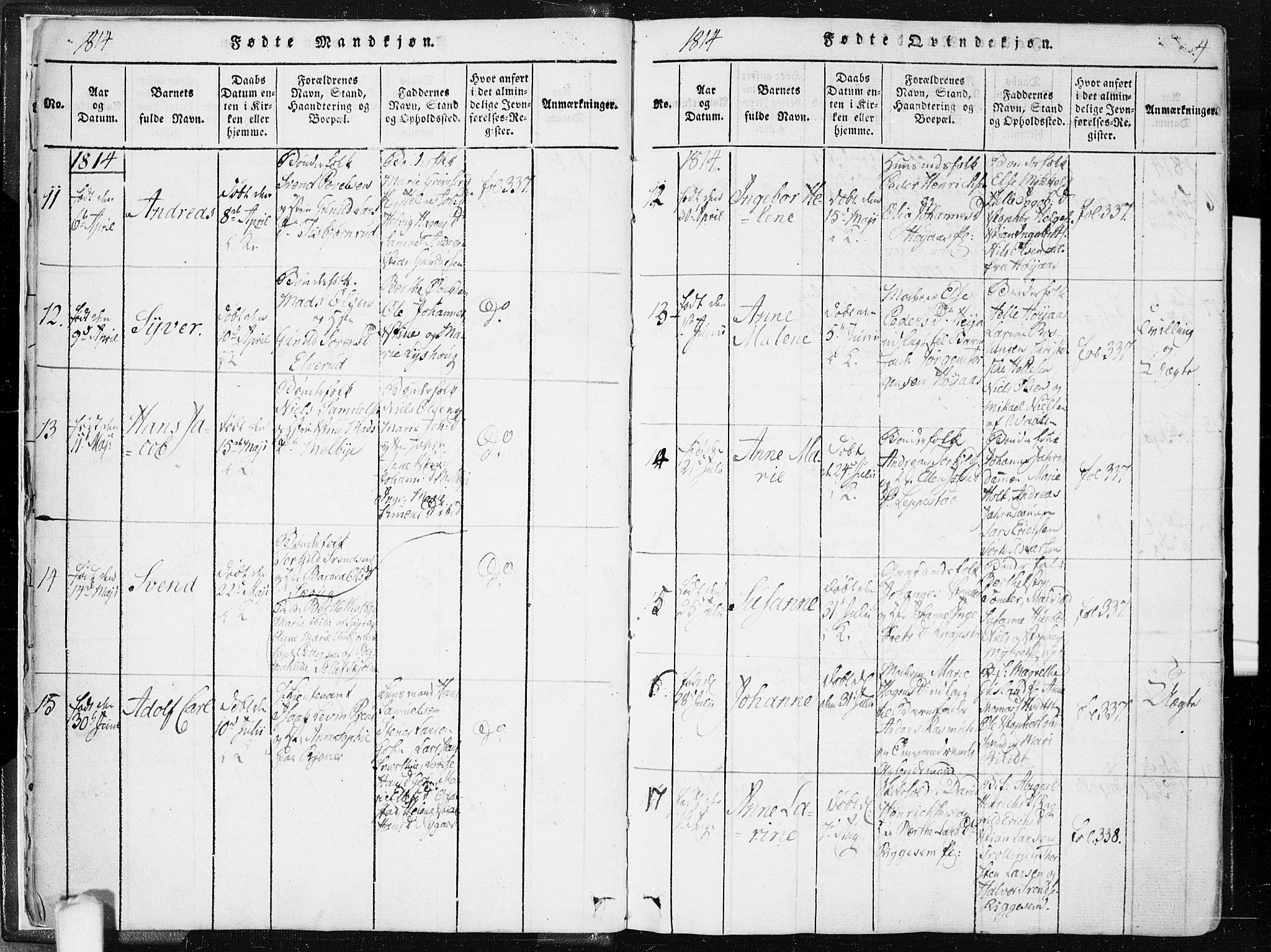 Hobøl prestekontor Kirkebøker, AV/SAO-A-2002/F/Fa/L0002: Parish register (official) no. I 2, 1814-1841, p. 4