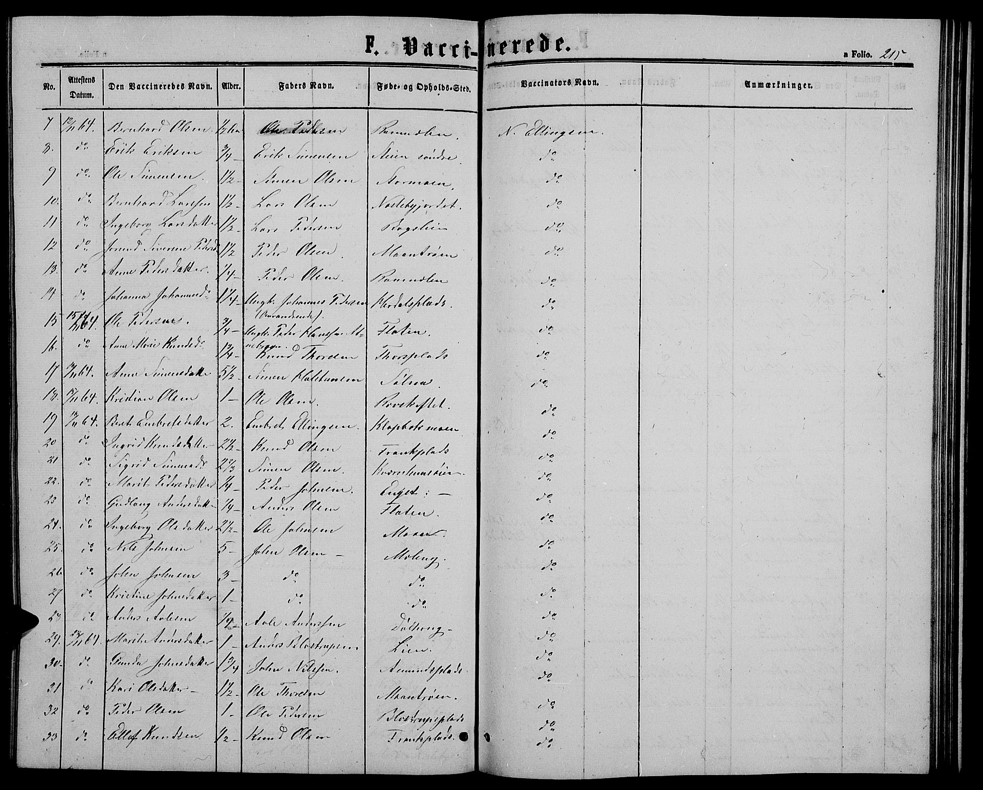 Alvdal prestekontor, SAH/PREST-060/H/Ha/Hab/L0002: Parish register (copy) no. 2, 1863-1878, p. 215